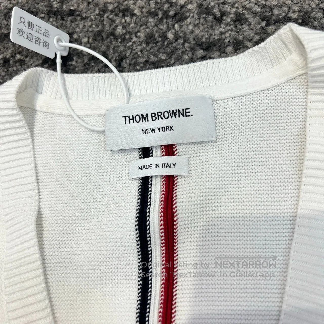 Thom Browne thom browne white knit cardigan with stripes. Size US S / EU 44-46 / 1 - 7 Thumbnail