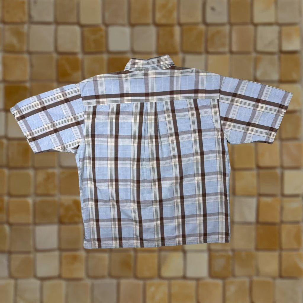 Timberland VINTAGE Timberland Blue Brown Cream Plaid Check Short Sleeve Shirt Large XL Mens Button-Up Casual) Size US L / EU 52-54 / 3 - 1 Thumbnail