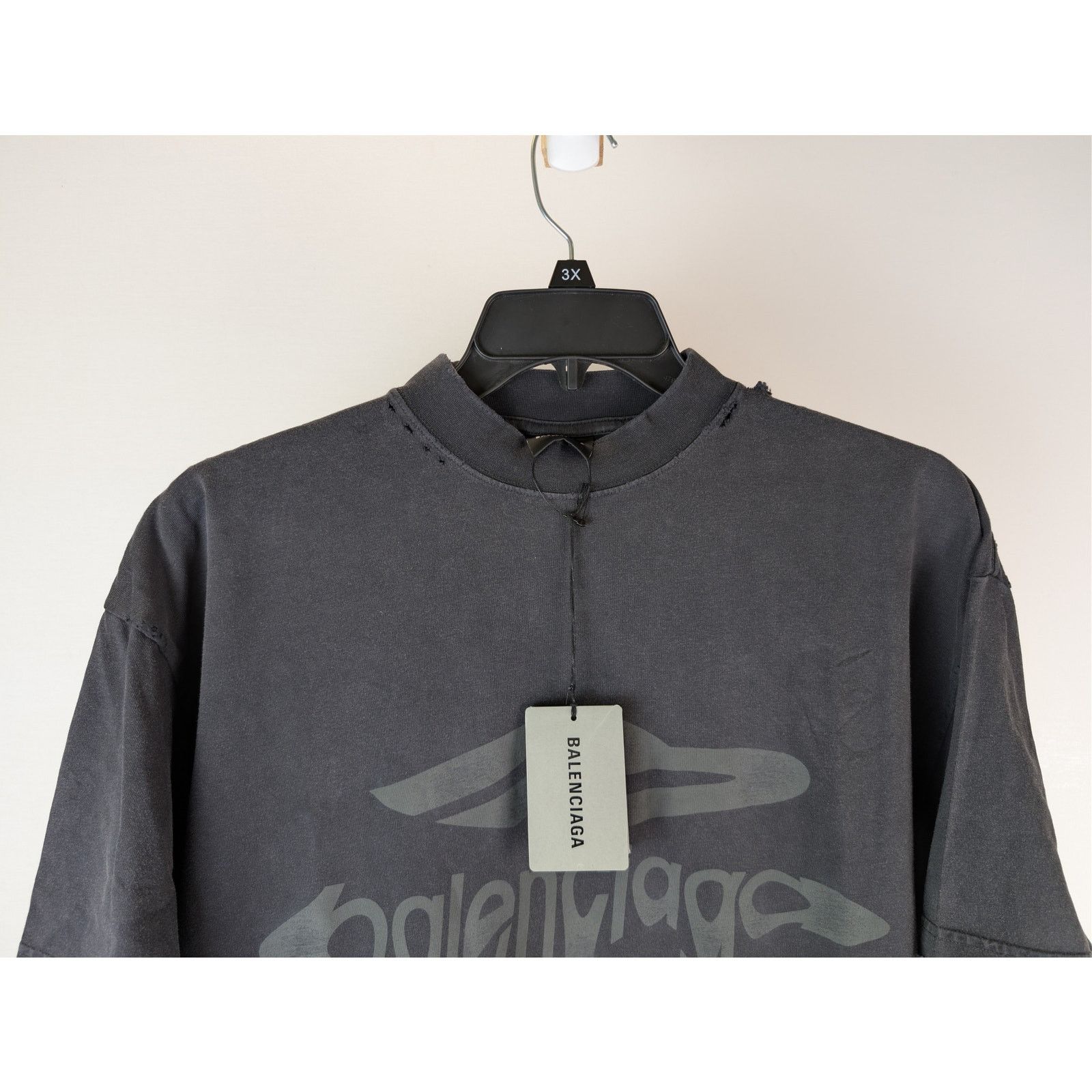 Balenciaga o1rshd1 3B Liquified Vintage Jersey Oversized T-Shirt Size US XL / EU 56 / 4 - 2 Thumbnail