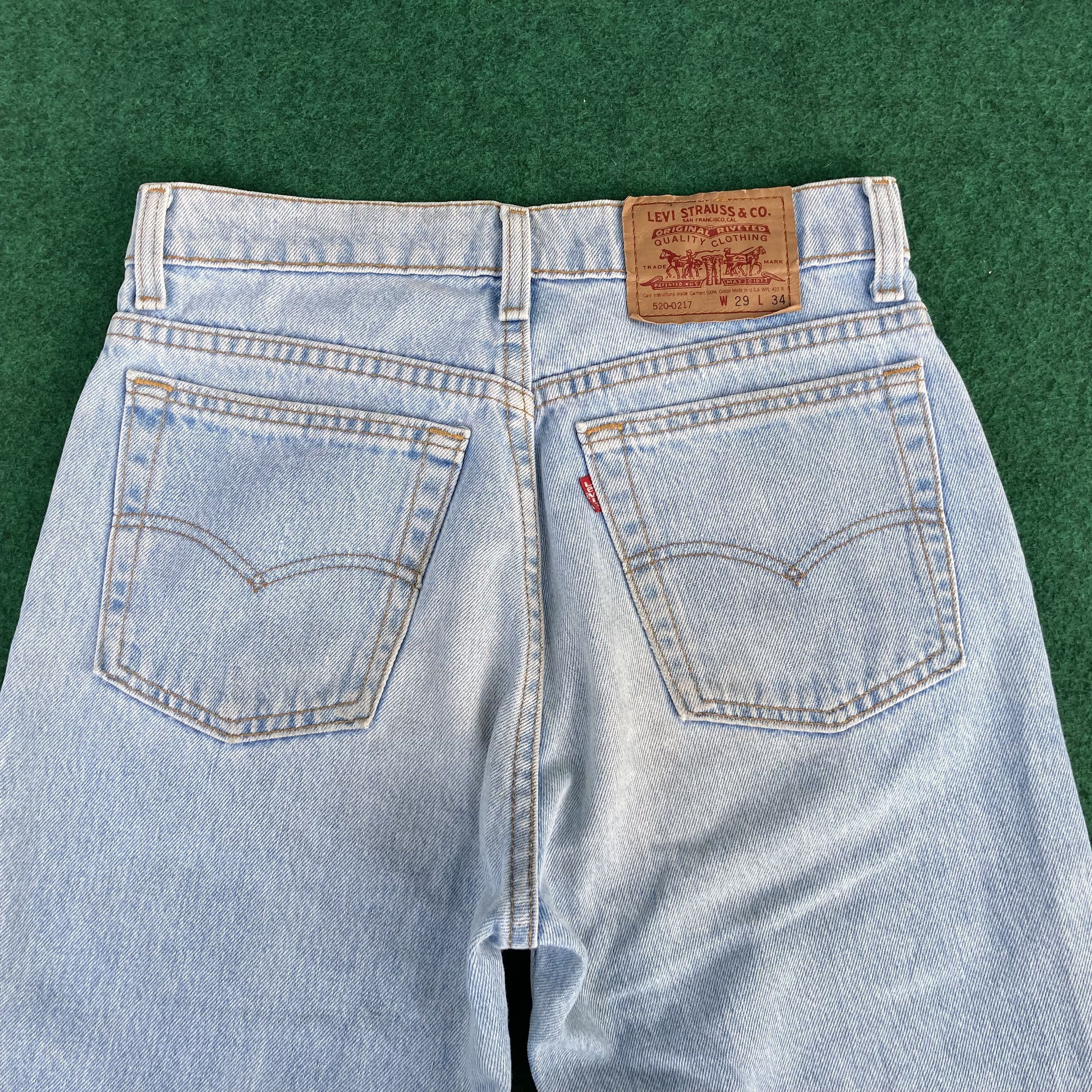 Levi's × Vintage Vtg Levis 520 Short Distressed Jorts Ripped Grunge Jeans Size US 28 / EU 44 - 9 Thumbnail