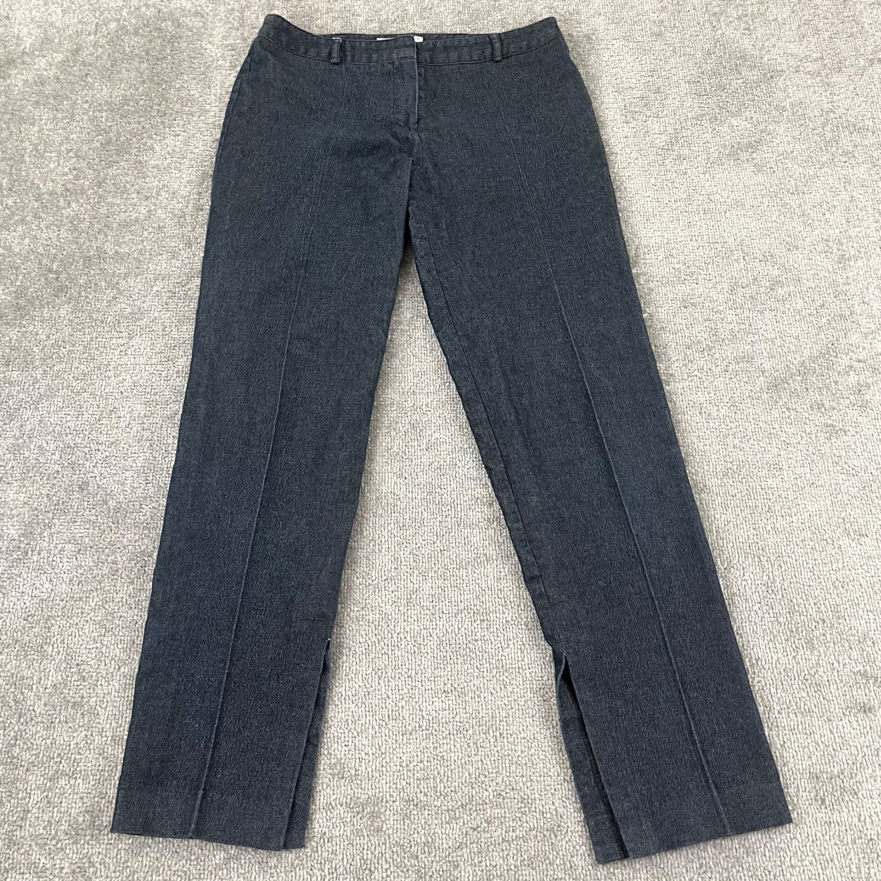 Trina Turk TRINA TURK Pants Size 8 x 30" Ankle Straight Pleated Blue Slit Leg Summer Womens Size 30" / US 8 / IT 44 - 6 Thumbnail