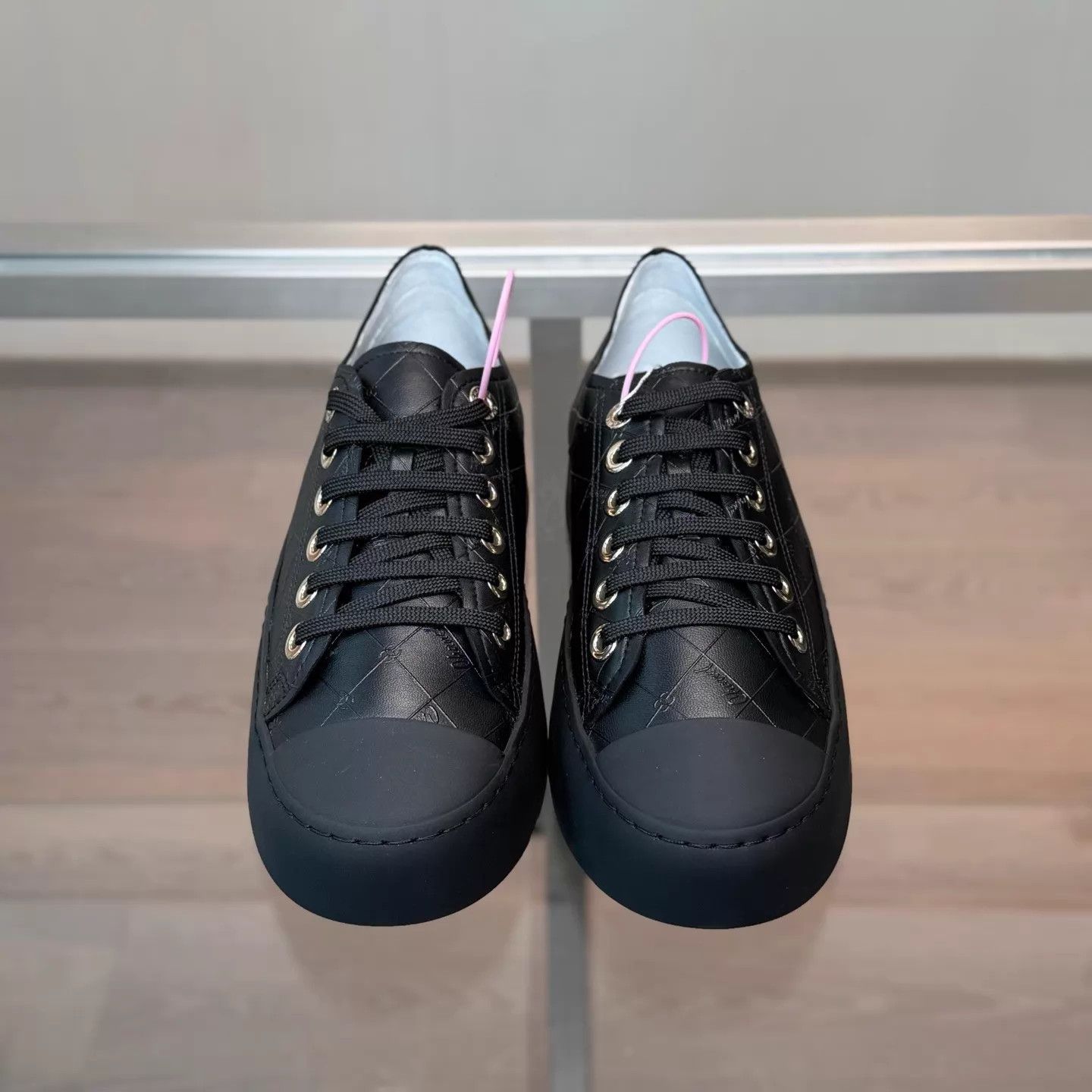 Chanel Chanel 25P Women's Black All-Over Logo Chunky Sneakers Size US 7 / IT 37 - 5 Thumbnail