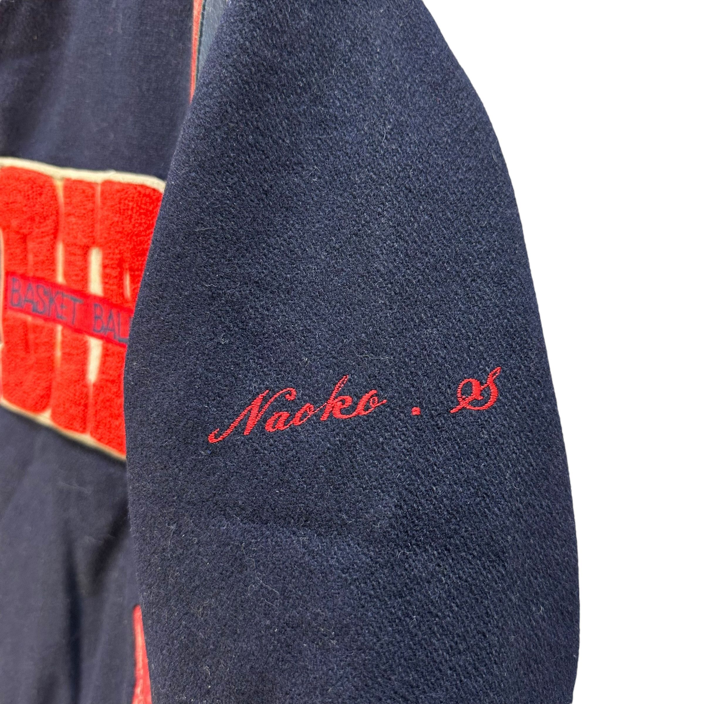 Japanese Brand Village Stone Basket Ball Logo Varsity Jacket #A31-0704 Size US M / EU 48-50 / 2 - 9 Thumbnail