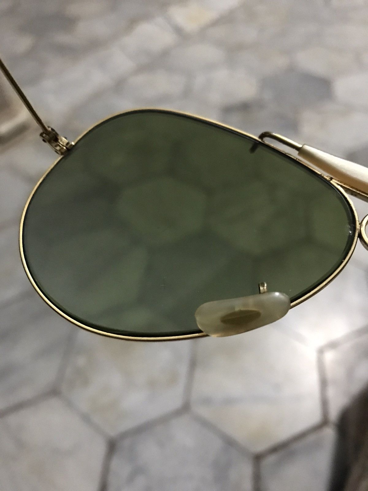 Bausch & Lomb × RayBan vintage 60s RAYBAN B&L aviator sunglasses, green lenses Size 38 - 14 Thumbnail