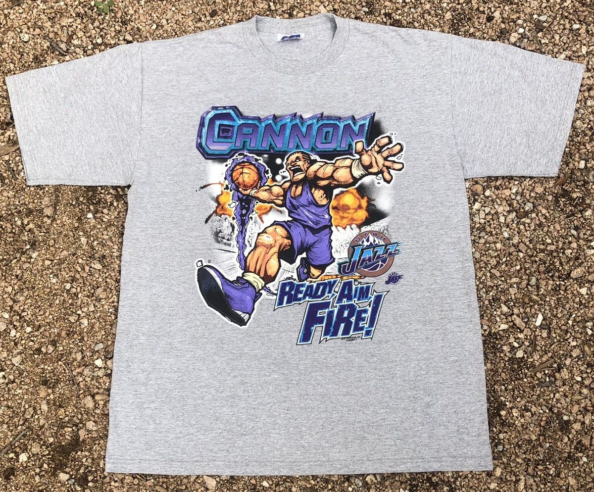 Other Vintage 90s Utah Jazz Caricature Cannon Ready Aim Fire Size US XL / EU 56 / 4 - 1 Preview