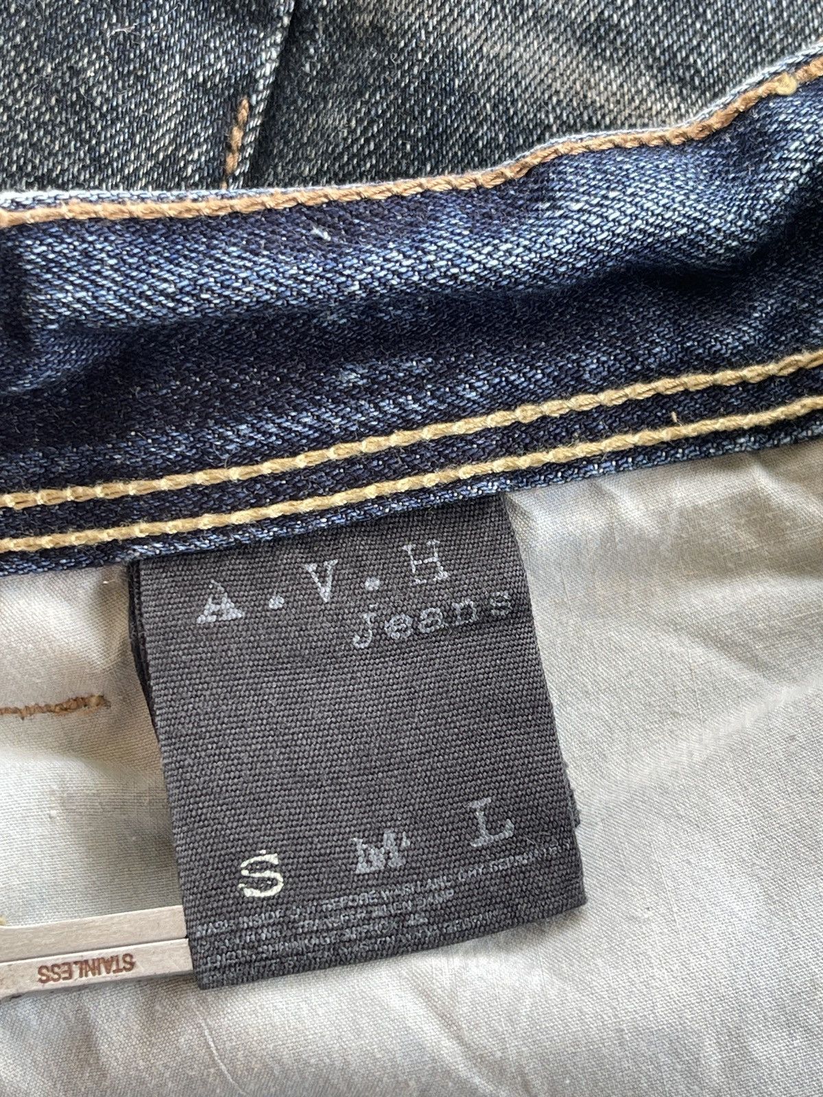 Vintage A.V.H Distressed Rusty Faded Studded Denim Size US 30 / EU 46 - 15 Thumbnail