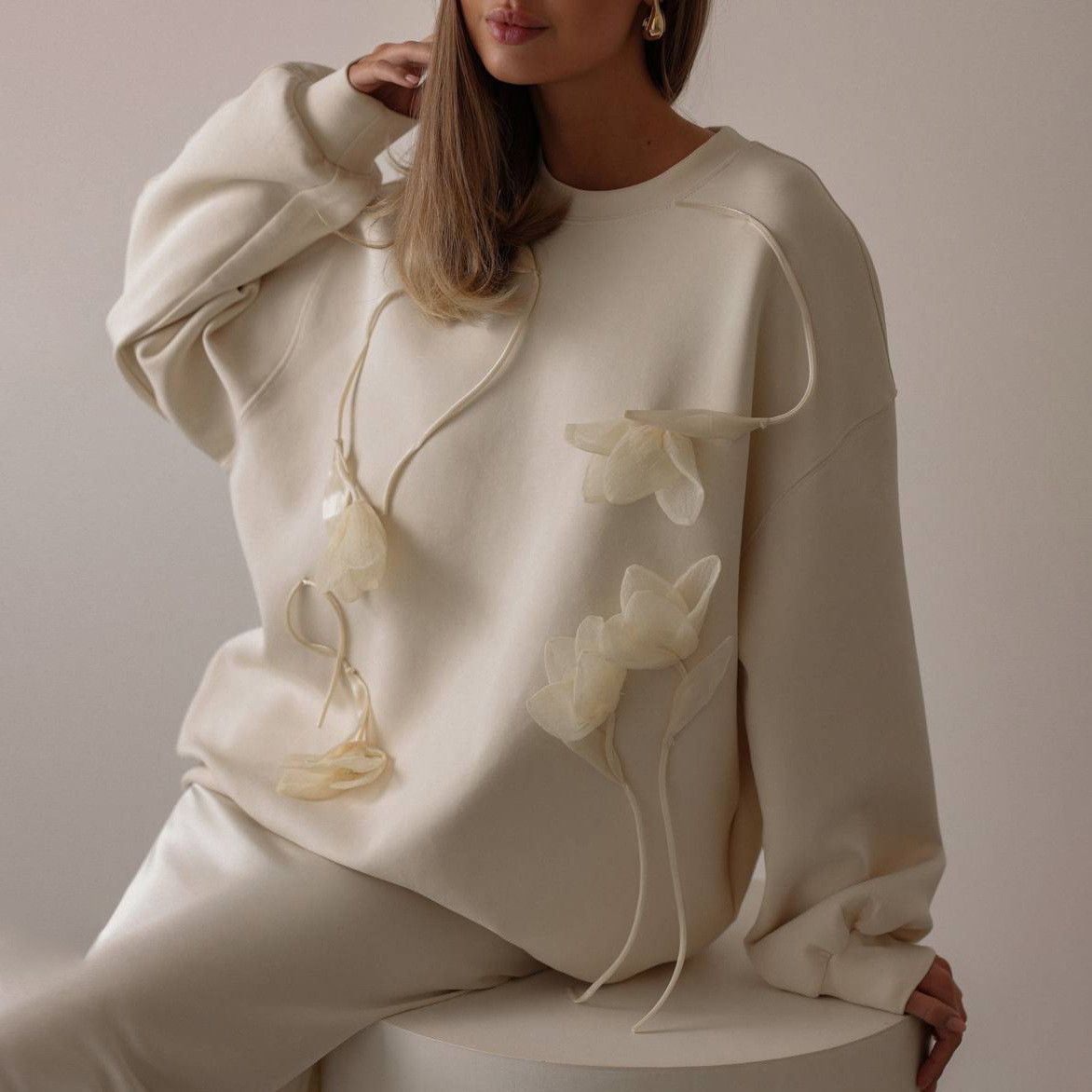 Other White floral sweatshirt Size L / US 10 / IT 46 - 1 Thumbnail