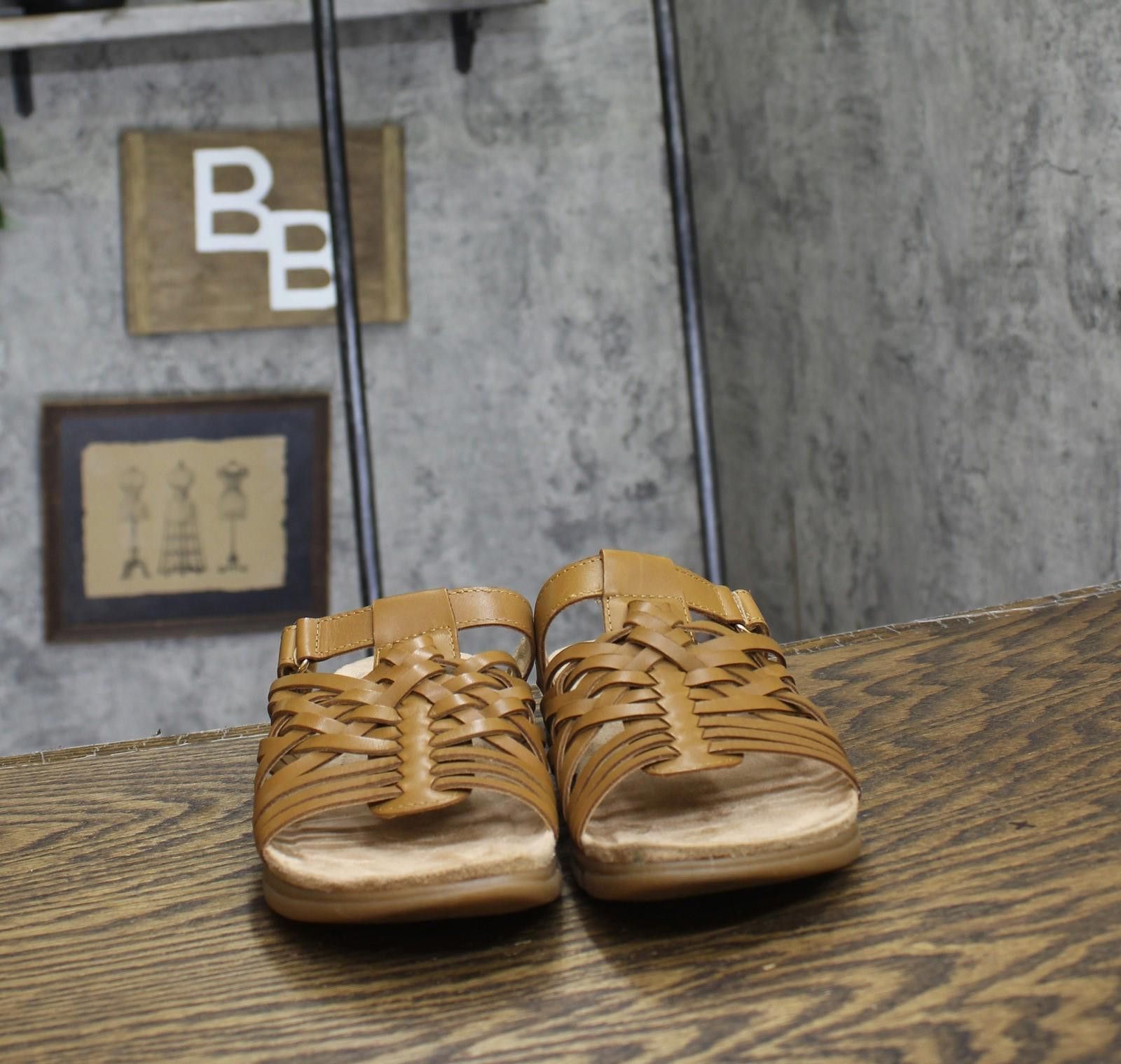 Other Easy Spirit Flat Sandal Semindi Cognac Leather Brown 7.5m Size US 7.5 / IT 37.5 - 3 Thumbnail