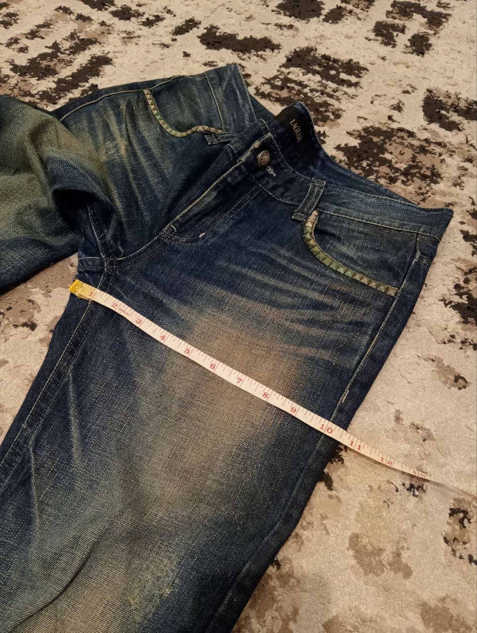 If Six Was Nine Vintage Lagust Flare Studded Distressed Jeans Size US 34 / EU 50 - 20 Thumbnail