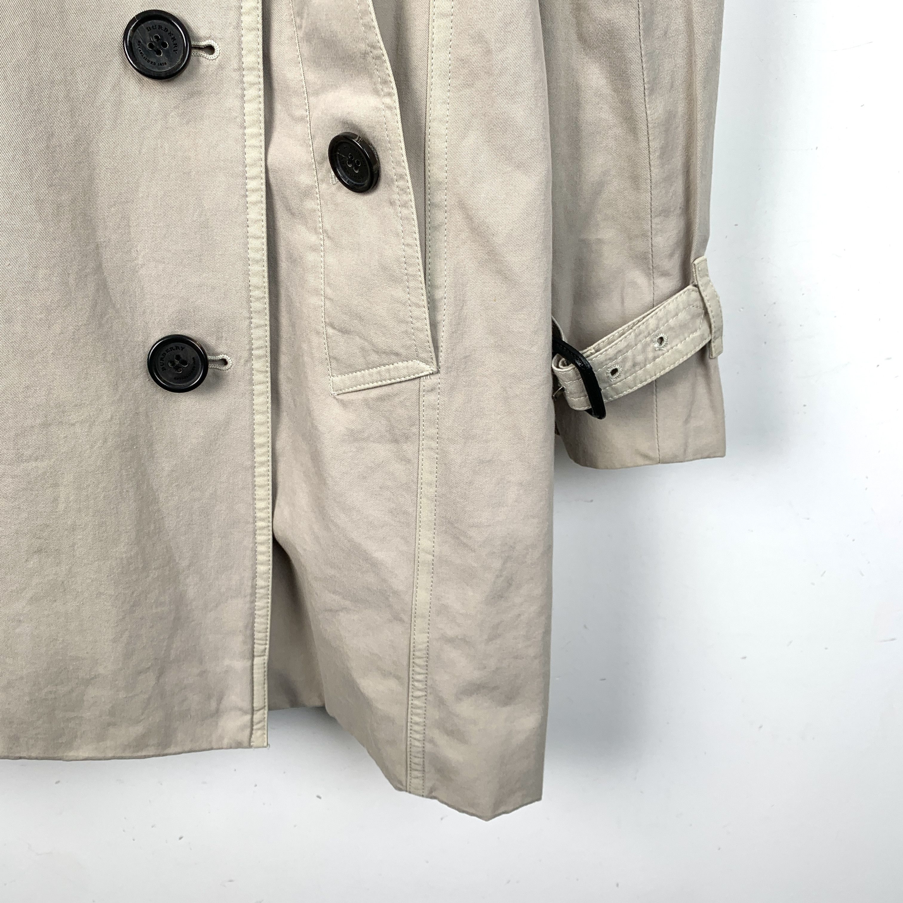 Burberry Burberry Brown Cotton Belted Trench Coat (36 XS) Size XS / US 0-2 / IT 36-38 - 6 Thumbnail