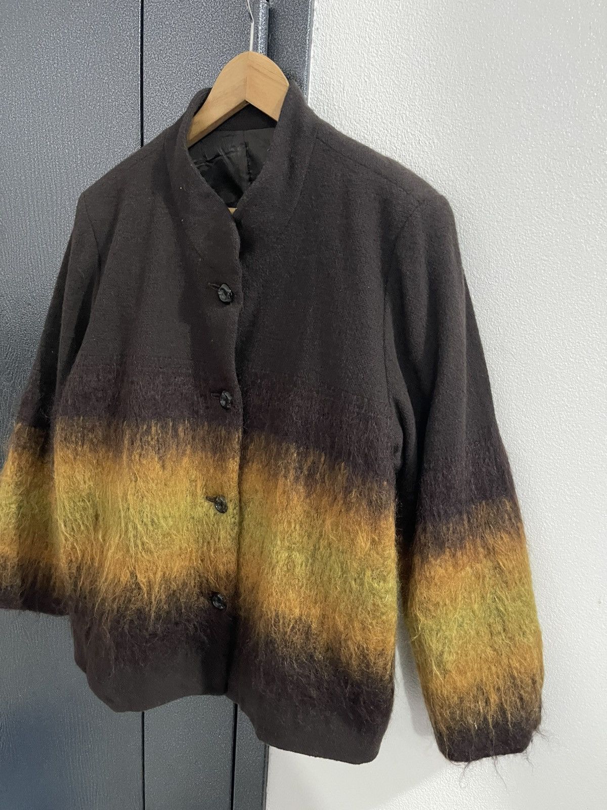 Japanese Brand Vintage Unbrand Collarless Yellow Stripe Jacket Size US XL / EU 56 / 4 - 2 Thumbnail