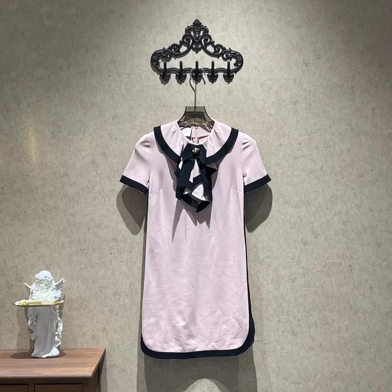 Gucci Gucci Cherry blossom pink ruffled lapel tiger head dress 2 Size XXS / US 00 / IT 34 - 1 Thumbnail