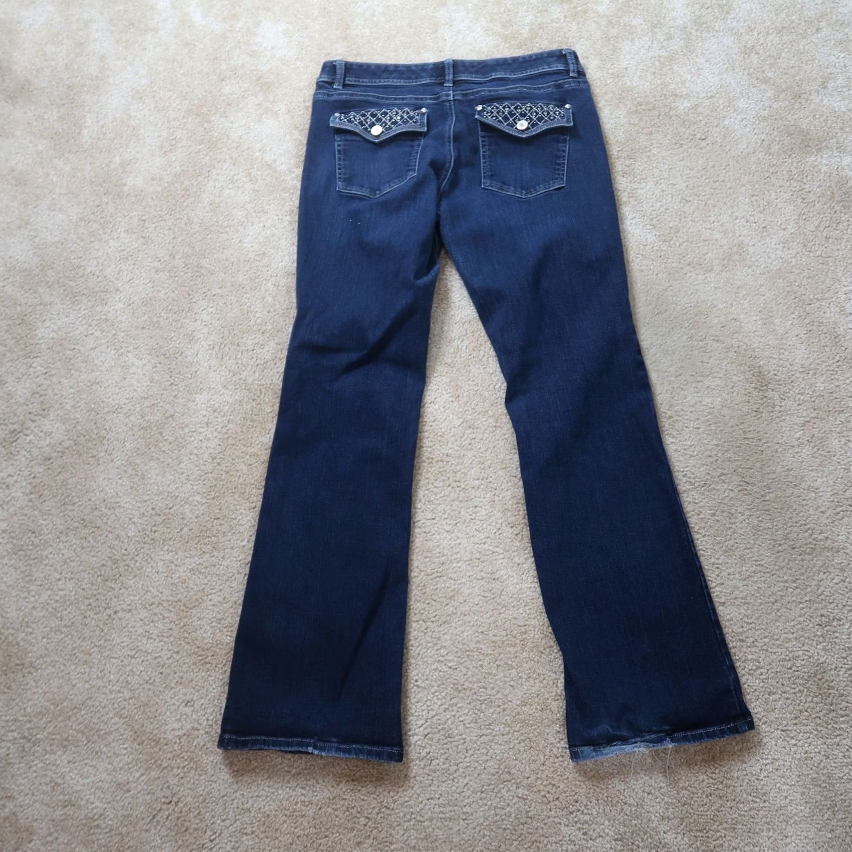 White House Black Market White House Black Market Jeans Womens 12 Blue Denim Bootcut 5-Pocket Classic Mid Rise Dark Wash Size 34" / US 12 / IT 48 - 7 Thumbnail