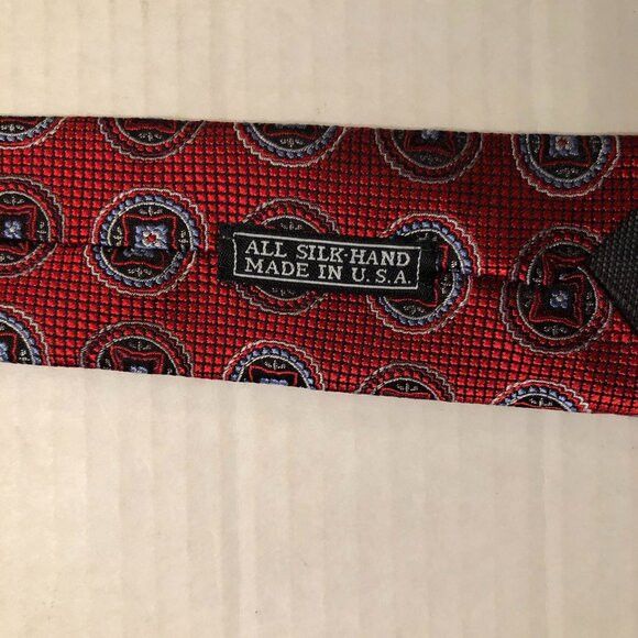 Other JZ Richards men's new red 100%silk tie 3" X 60" Size ONE SIZE - 4 Thumbnail