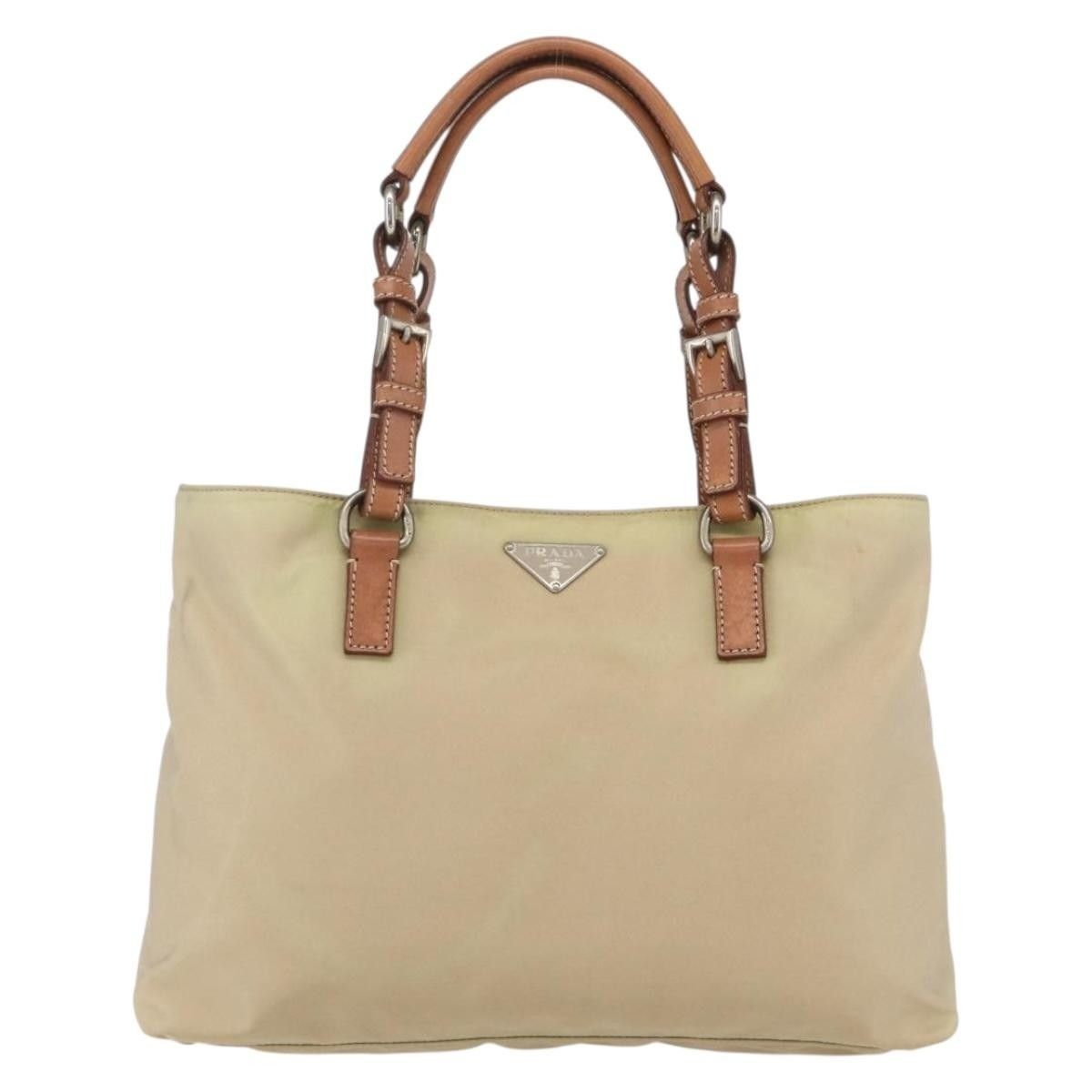 Prada PRADA Tote Bag Nylon Ivory Silver Auth 166401 - Jerrillo Size ONE SIZE - 13 Thumbnail