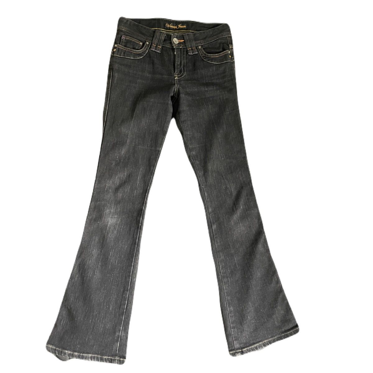 If Six Was Nine 2000s Japanese archive Vkei Flared Dark-Wash Jeans Y2K Size US 30 / EU 46 - 4 Thumbnail