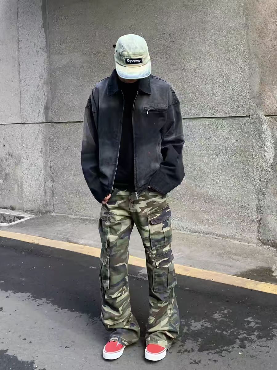 Japanese Brand × Vintage Washed camouflage baggy micro flare casual trousers Size US 30 / EU 46 - 4 Thumbnail