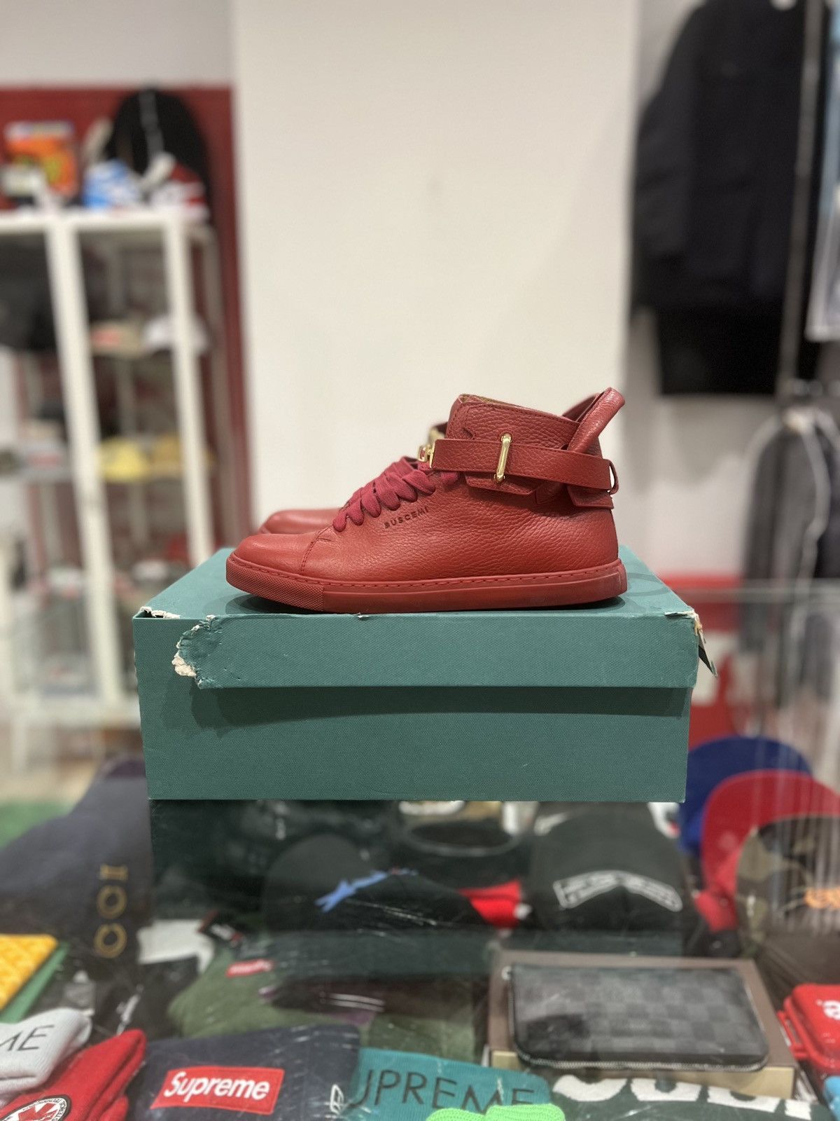 Buscemi Buscemi 100MM High Top Sneaker Red Size US 7 / EU 40 - 2 Thumbnail