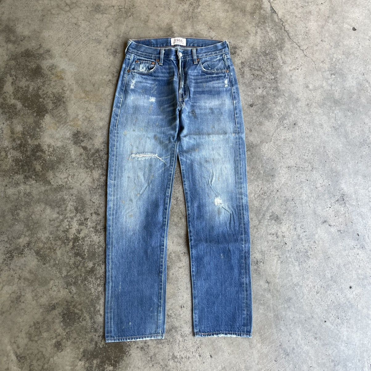 Levi's Vintage Clothing 🔥Vintage Levis 501 Splatter Paint Ripped Distress Jeans Size US 29 - 1 Thumbnail