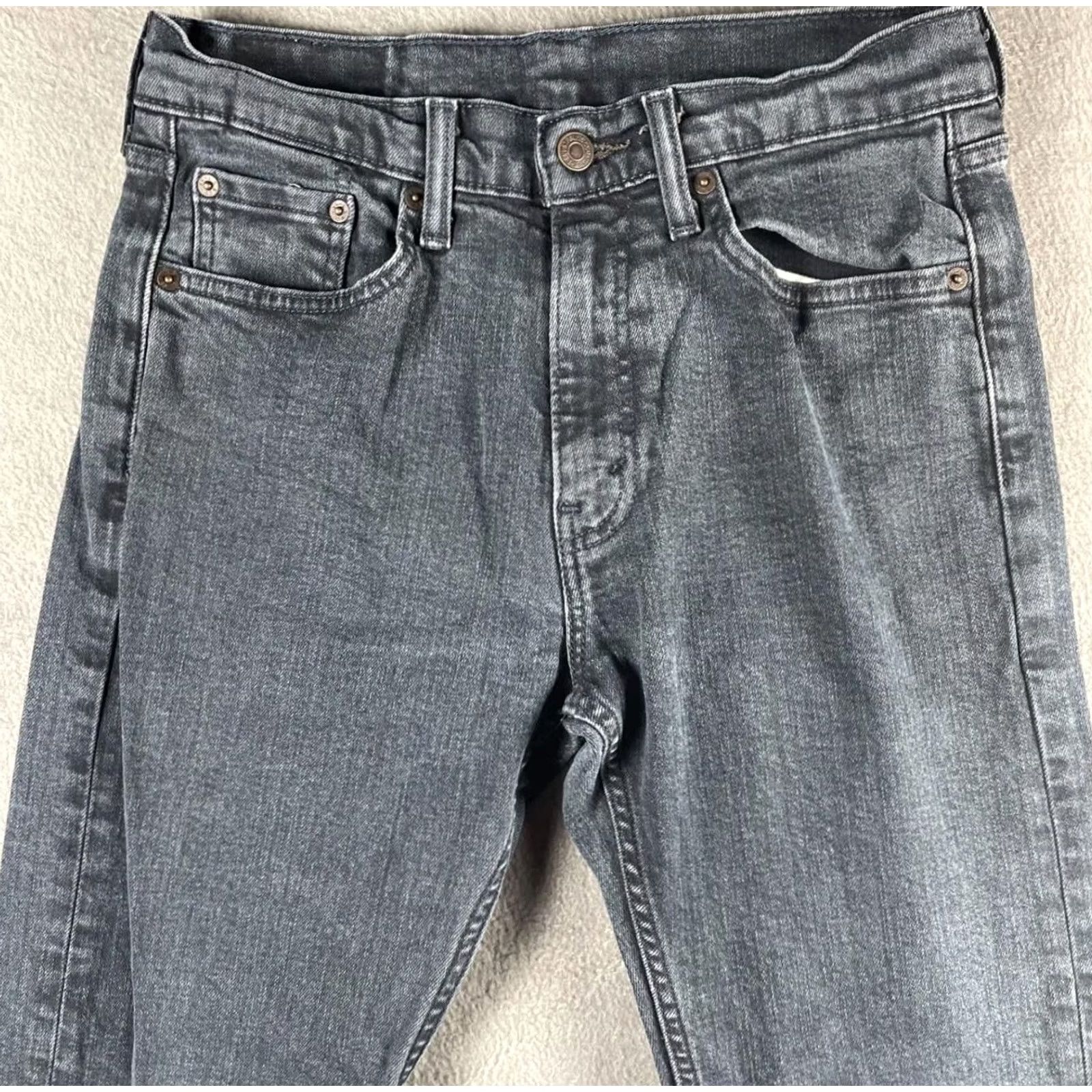 Levi's Levis 505 Jeans Mens 30x32 Charcoal Gray Wash Regular Fit Straight Denim Size US 30 / EU 46 - 4 Thumbnail