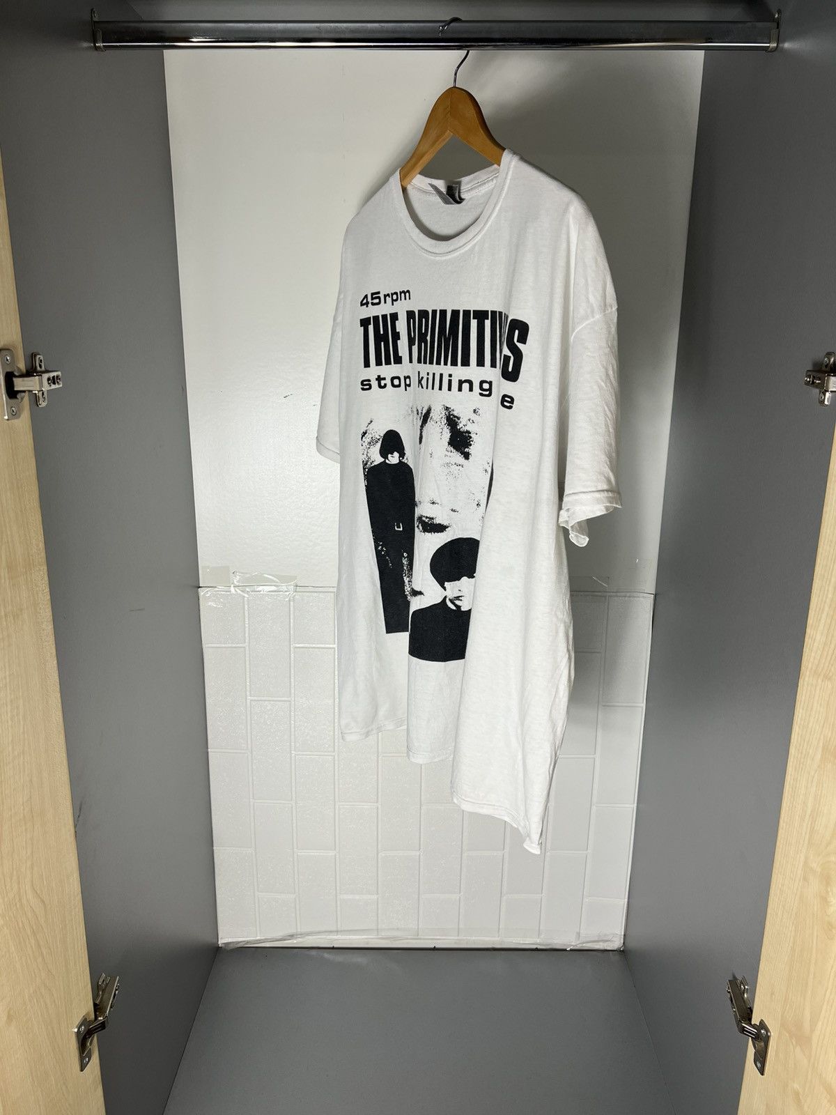 Band Tees VINTAGE THE PRIMITIVES STOP KILLING ME 45 RPM ROCK METAL 90s Size US XXL / EU 58 / 5 - 9 Thumbnail