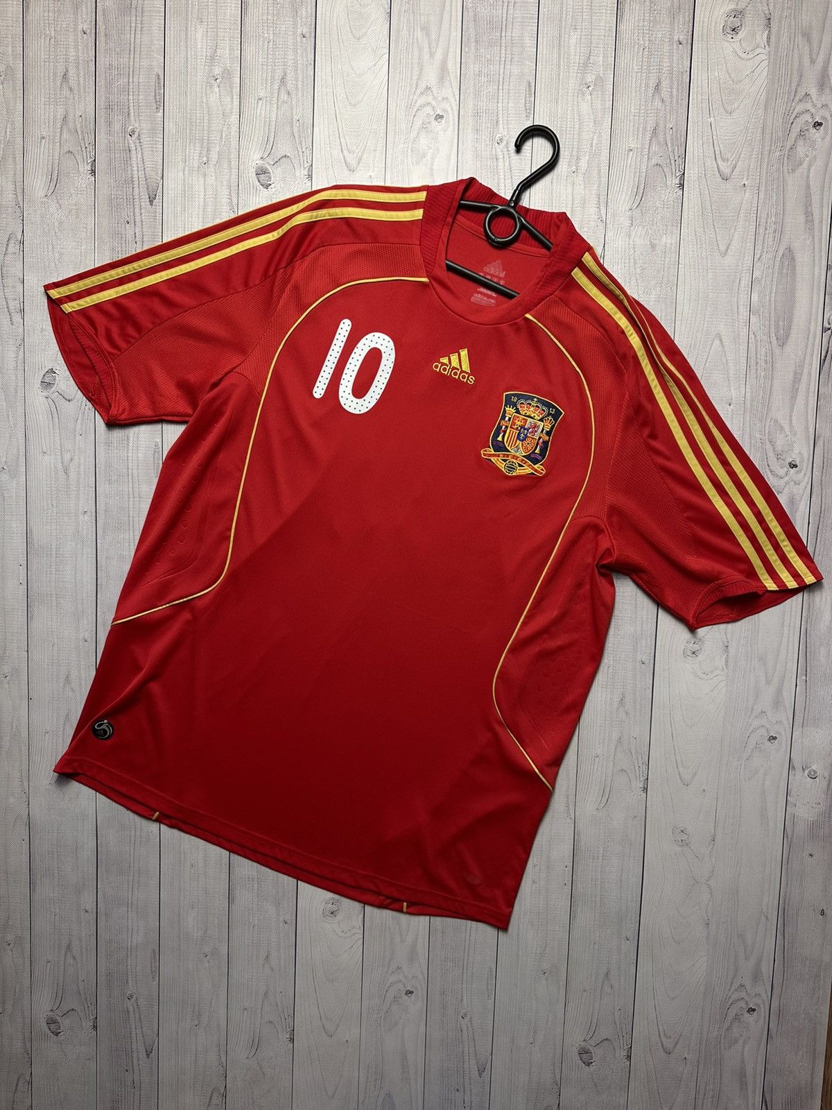 image of Vintage Soccer Jersey Spain Adidas 10 Fabregas Size XL in Red, Men's