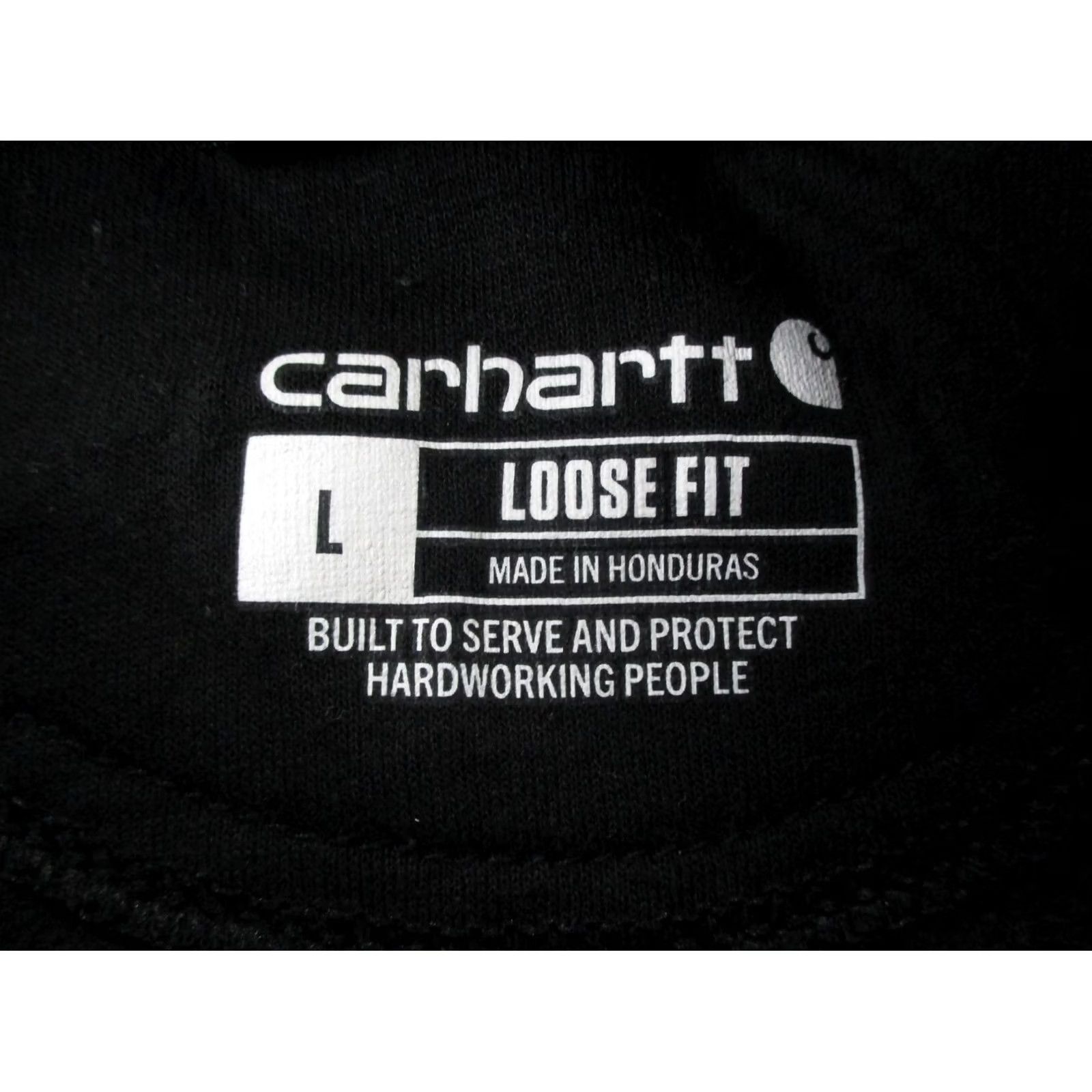 Carhartt Carhartt Hoodie Mens L Black Graphic Print Sweatshirt Pullover Hooded Pockets Thermal Knit Cotton Polyester Regular Size Type: L/Black Size US L / EU 52-54 / 3 - 7 Thumbnail