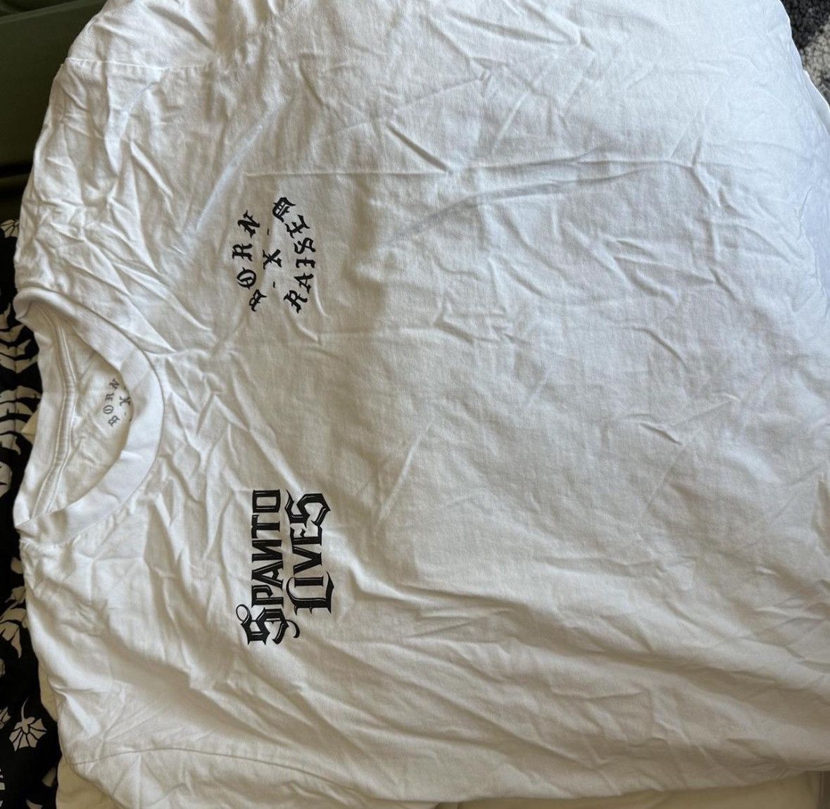 Born X Raised BORN X RAISED SPANTO LIVES MISTER CARTOON WHITE TEE SHIRT Size US L / EU 52-54 / 3 - 2 Thumbnail