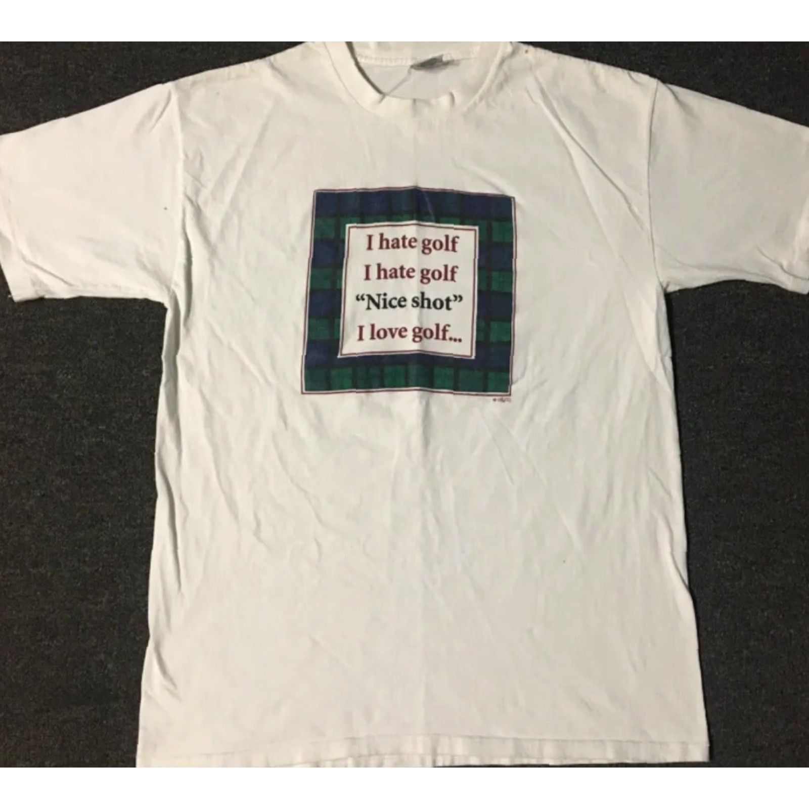 Vintage VINTAGE I Hate Golf I Love Golf T-Shirt USA M White Size US M / EU 48-50 / 2 - 2 Thumbnail
