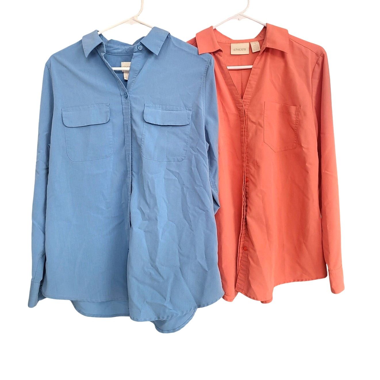 Other Chico's Modal Button Up Bundle in Blue and Coral -Sz 1 (M/8) Size M / US 6-8 / IT 42-44 - 1 Thumbnail