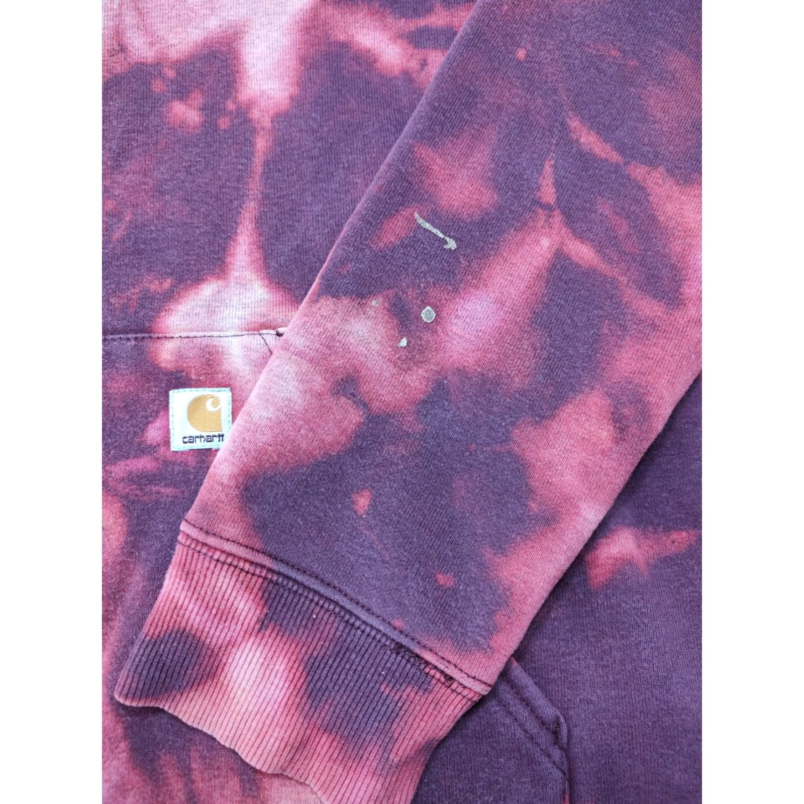 Carhartt VINTAGE Carhartt Womens S Pullover Hoodie Sweatshirt Acid Wash Tie Dye Dark Red Markings Hoodie Sweatshirt Tie-Dye Carhartt Logo Red Women’s XS? Size S / US 4 / IT 40 - 5 Thumbnail