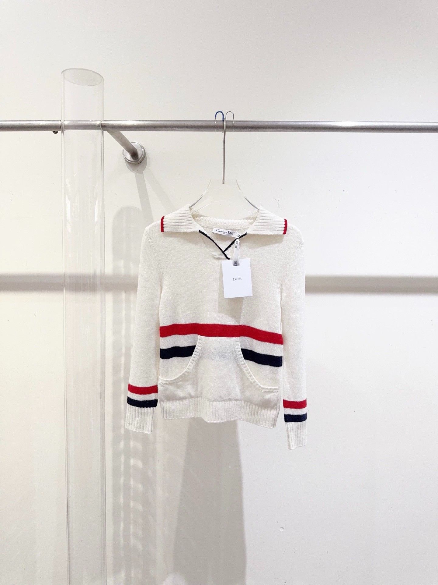 Dior Dior White Striped Sweater Size XS / US 0-2 / IT 36-38 - 1 Thumbnail