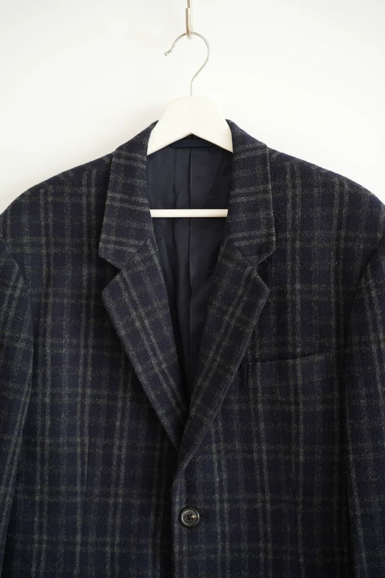 Yohji Yamamoto Yohji Yamamoto size s 90s navy blue retro plaid suit 2502- Size 38S - 3 Thumbnail