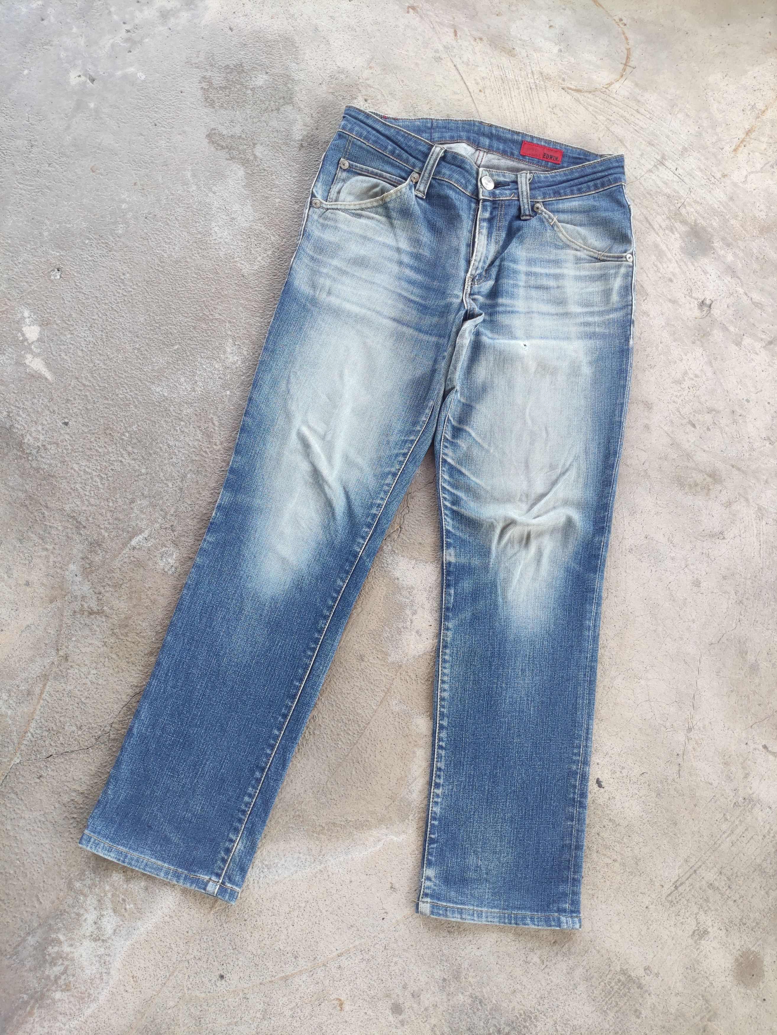Edwin Vintage Edwin Jean Distressed Faded Denim Pants Size US 32 / EU 48 - 2 Thumbnail