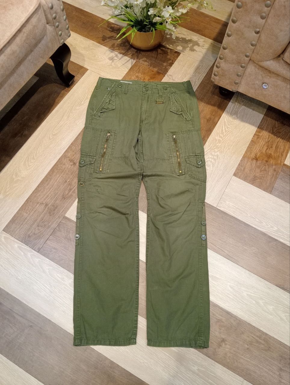 Japanese Brand BALDIA GREEN ARMY MULTIPOCKET CARGO PANTS Size US 32 / EU 48 - 1 Thumbnail