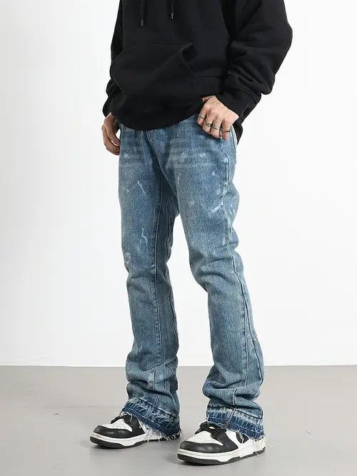 VIBE flared distressed washed paint jeans Size US 30 / EU 46 - 3 Thumbnail