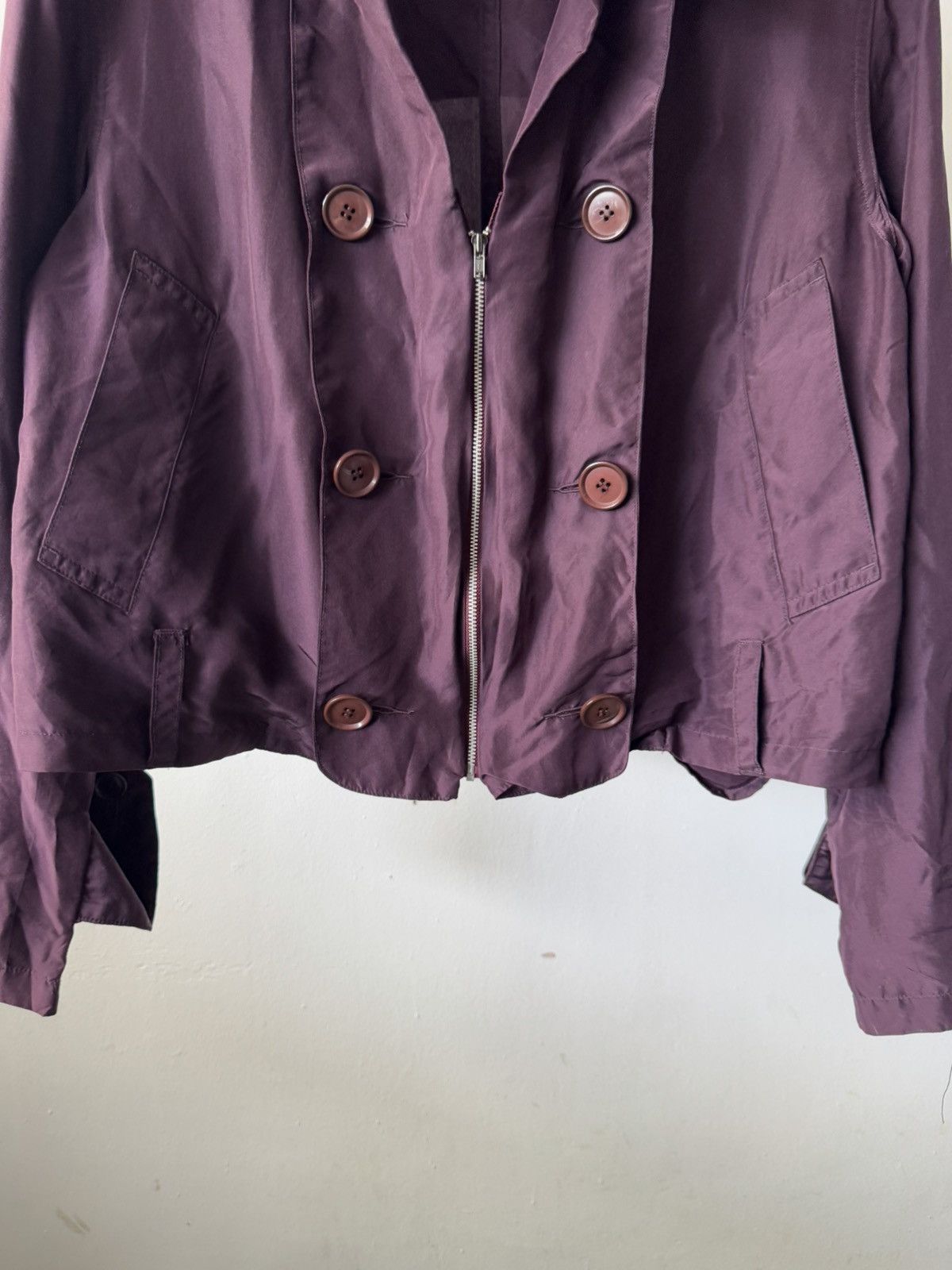 Issey Miyake 2000s Zucca Cropped Zipper Nylon Sample Jacket Size M / US 6-8 / IT 42-44 - 4 Thumbnail