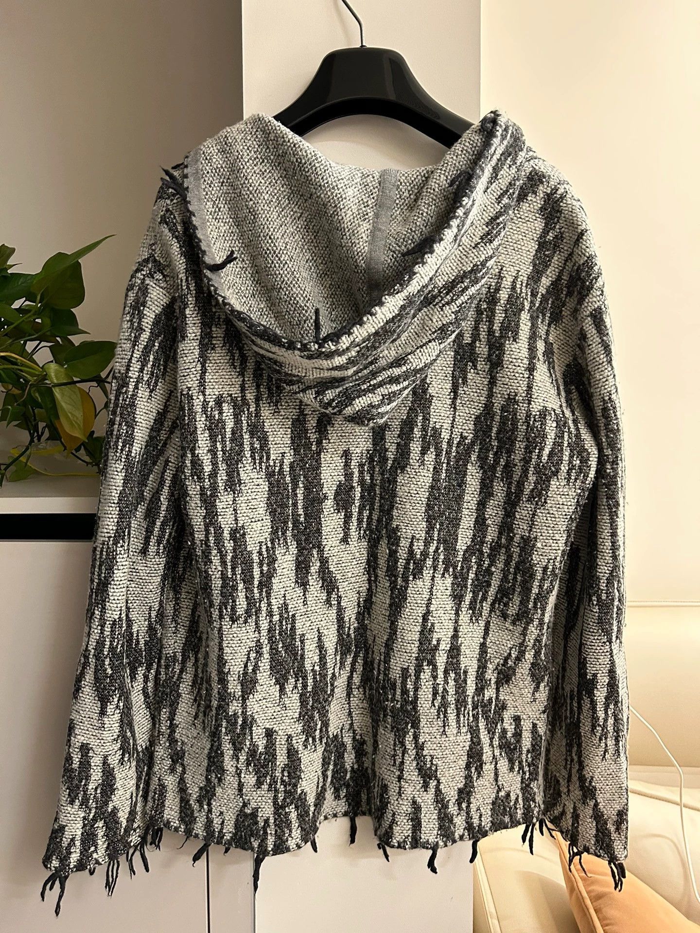 Saint Laurent Paris YSL 17ss Milk Gray Linen-Wool Hooded Cardi S Size US S / EU 44-46 / 1 - 5 Thumbnail
