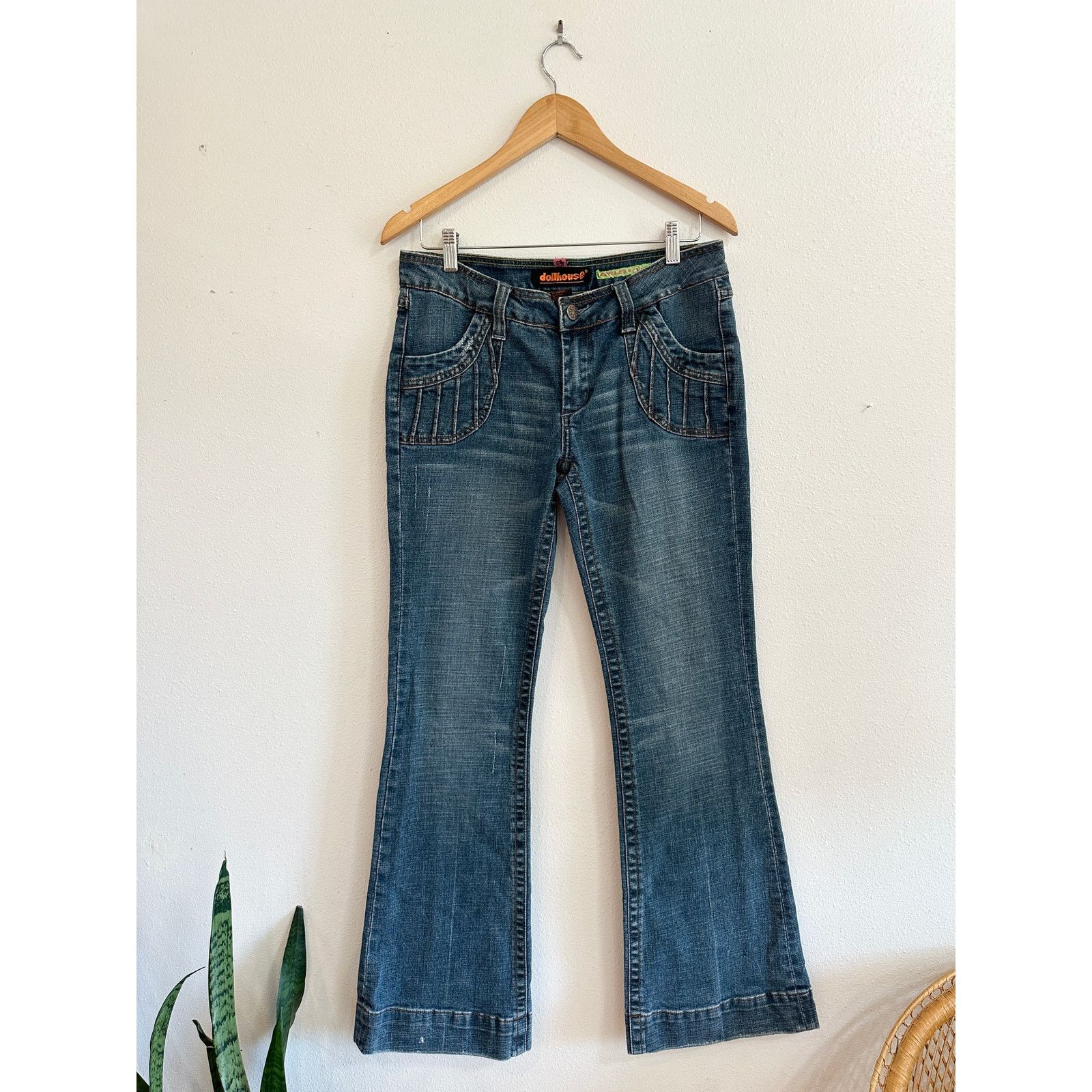 Vintage Y2K Dollhouse Low Rise Bareback Flare Jeans size 13 Size 32" / US 10 / IT 46 - 1 Thumbnail