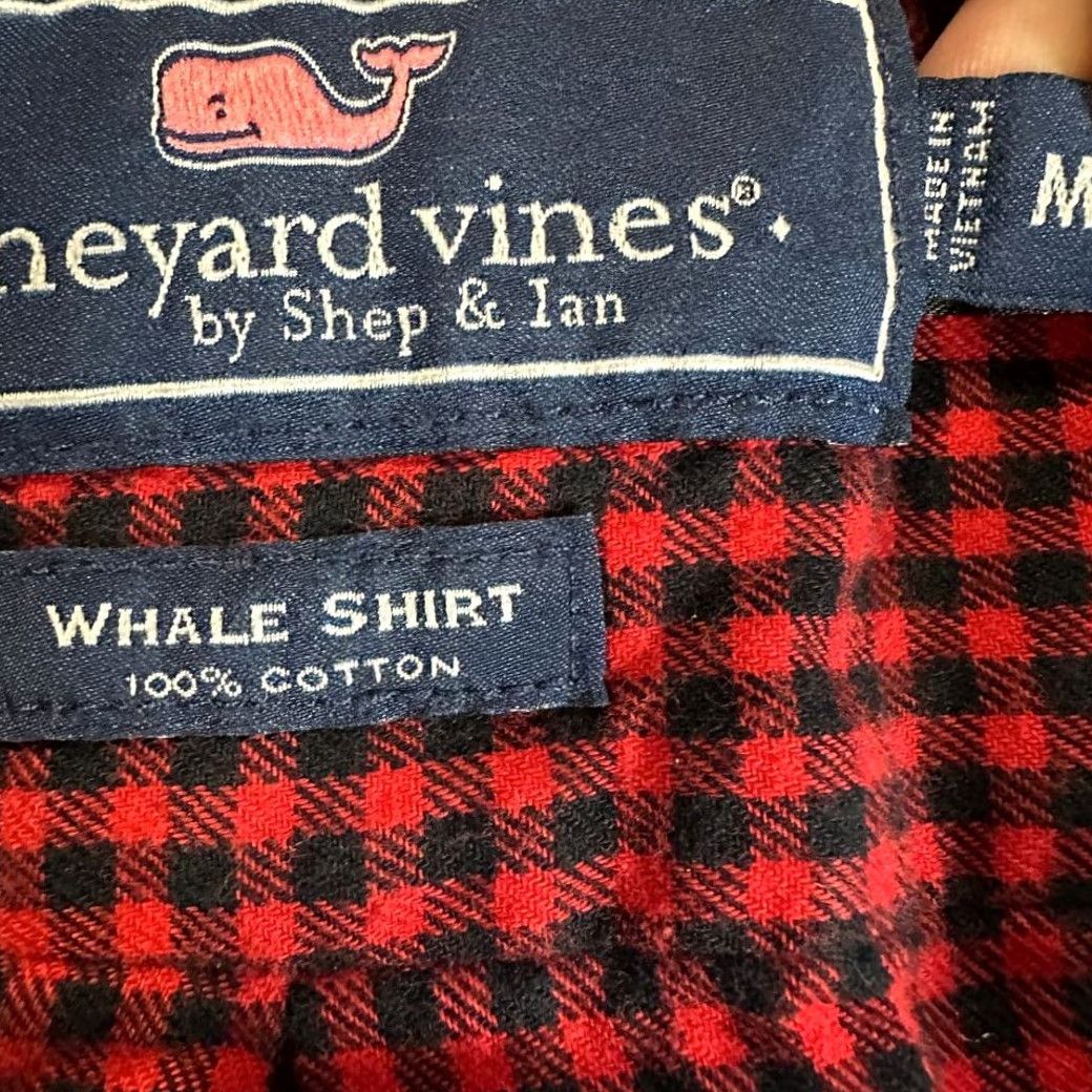 Vineyard Vines Vineyard Vines Shirt Mens Medium Red Gingham Button-Down Flannel Whale Casual Size US M / EU 48-50 / 2 - 5 Thumbnail