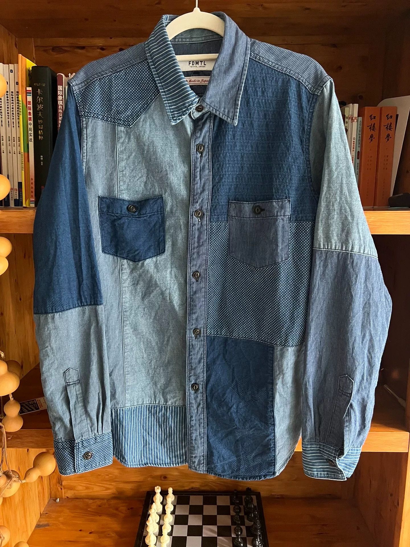 FDMTL FDMTL Indigo Patchwork Distressed Shirt Size US M / EU 48-50 / 2 - 1 Thumbnail