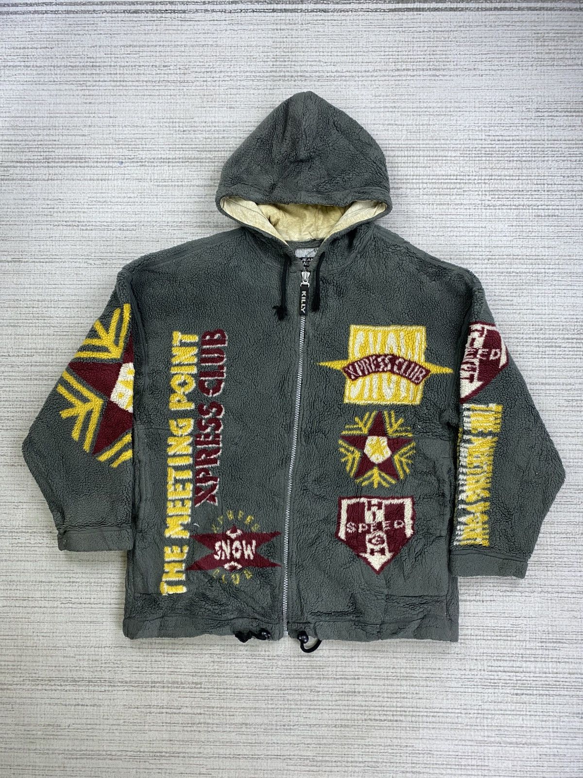 Japanese Brand × Vintage Vintage Jean Claude Killy Full Printed Sherpa Hoodie Jacket Size US L / EU 52-54 / 3 - 1 Thumbnail