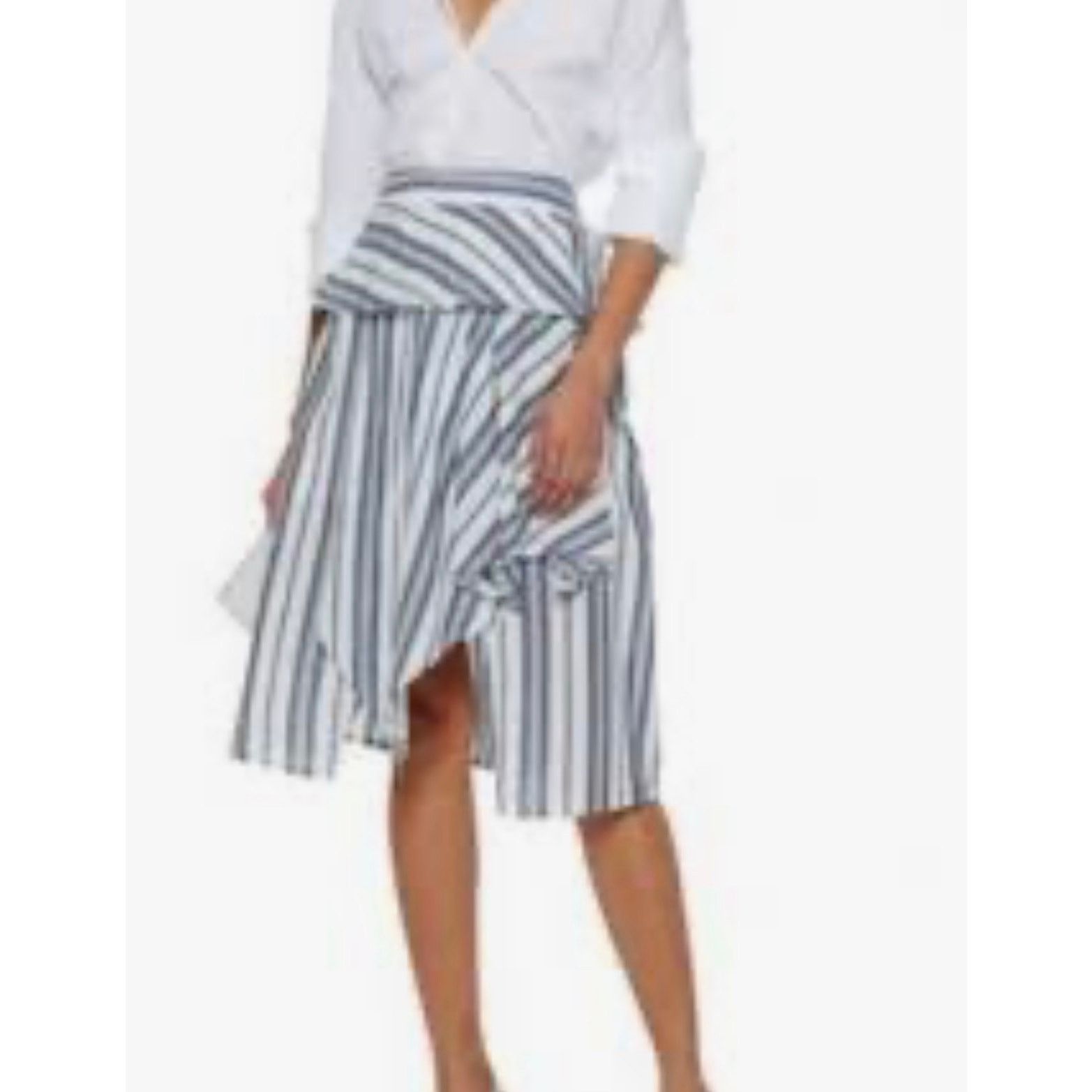 Barker Walter Baker asymmetrical blue and white stripe skirt. Size 30" / US 8 / IT 44 - 1 Thumbnail