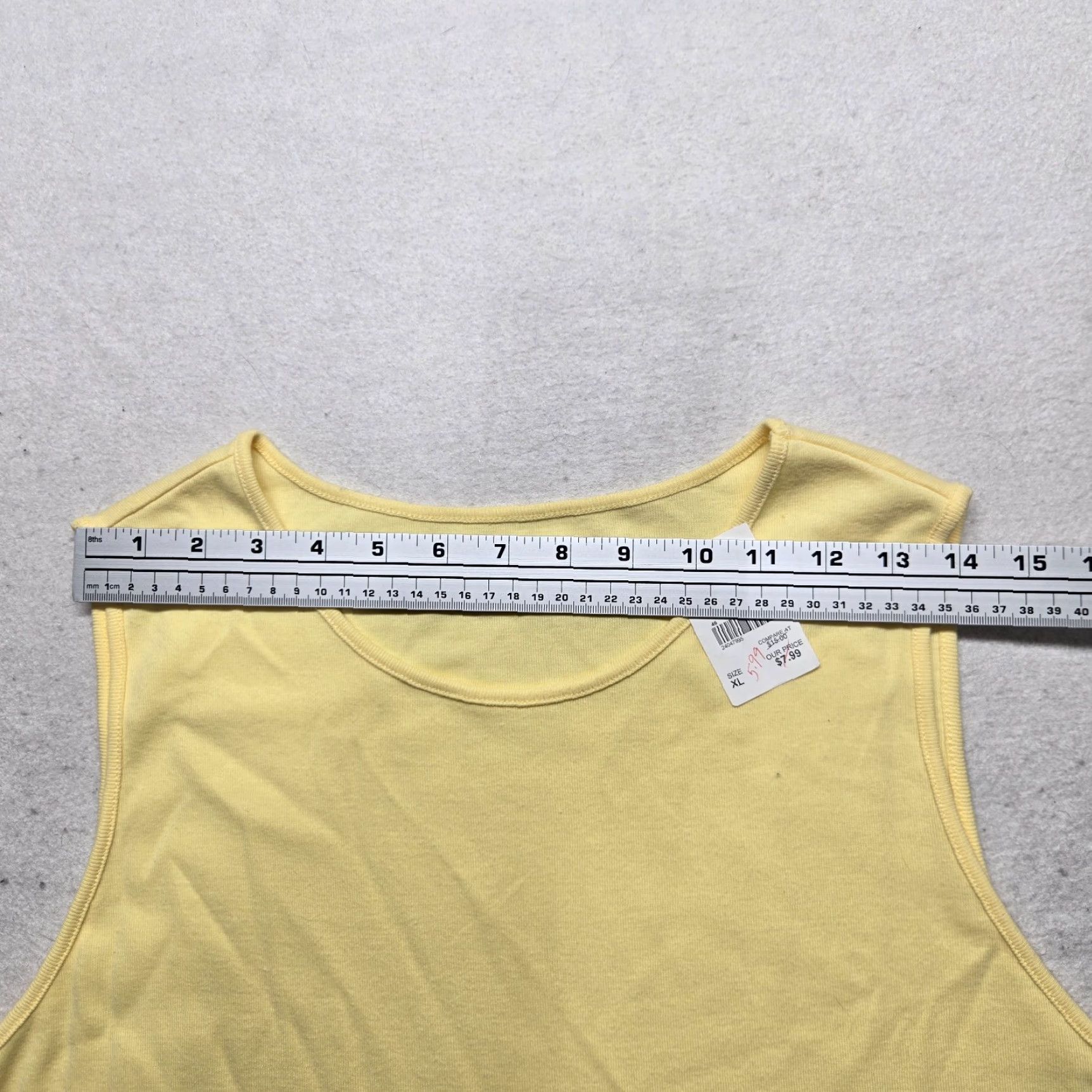 Vintage Cato Shirt Blouse Yellow XL Women's Sleeveless Adult Size XL / US 12-14 / IT 48-50 - 3 Thumbnail