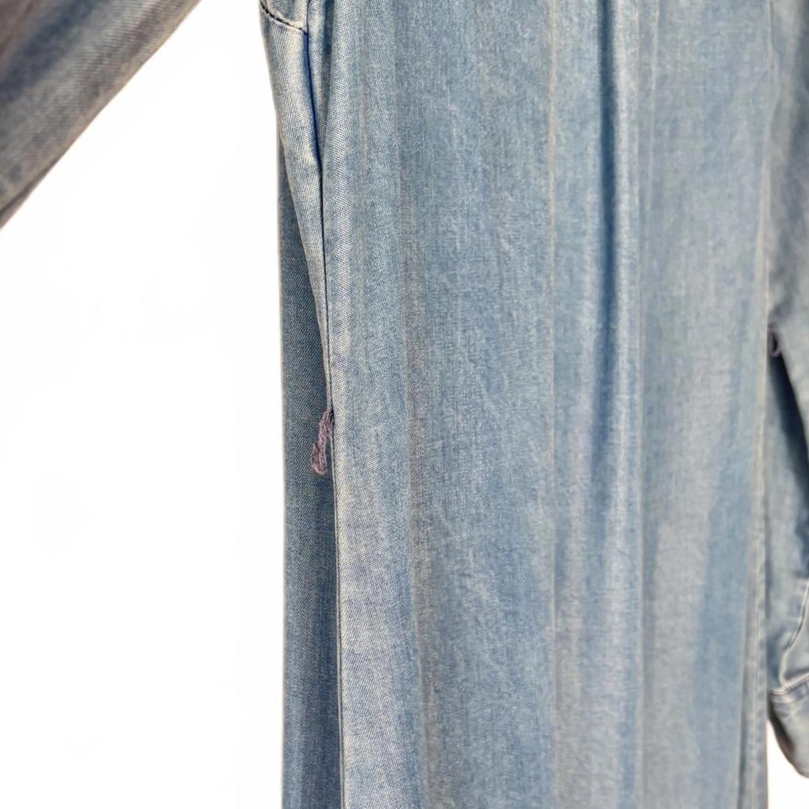 Merona Merona Light Wash Denim Shirt Dress Size M / US 6-8 / IT 42-44 - 7 Thumbnail