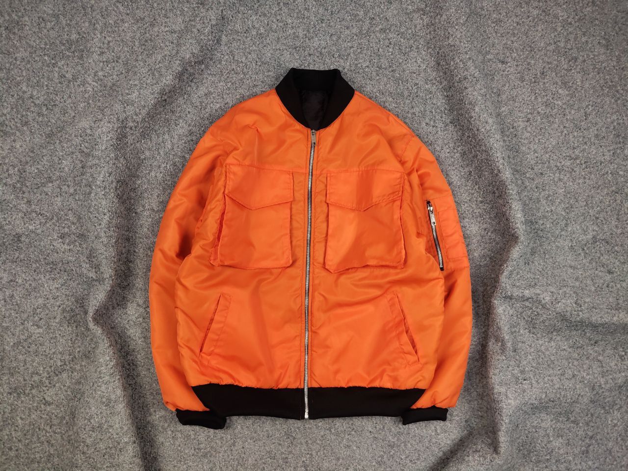 Japanese Brand Vintage Japan Style Orange Pocket Bomber Jacket Y2K Style Size US M / EU 48-50 / 2 - 1 Thumbnail