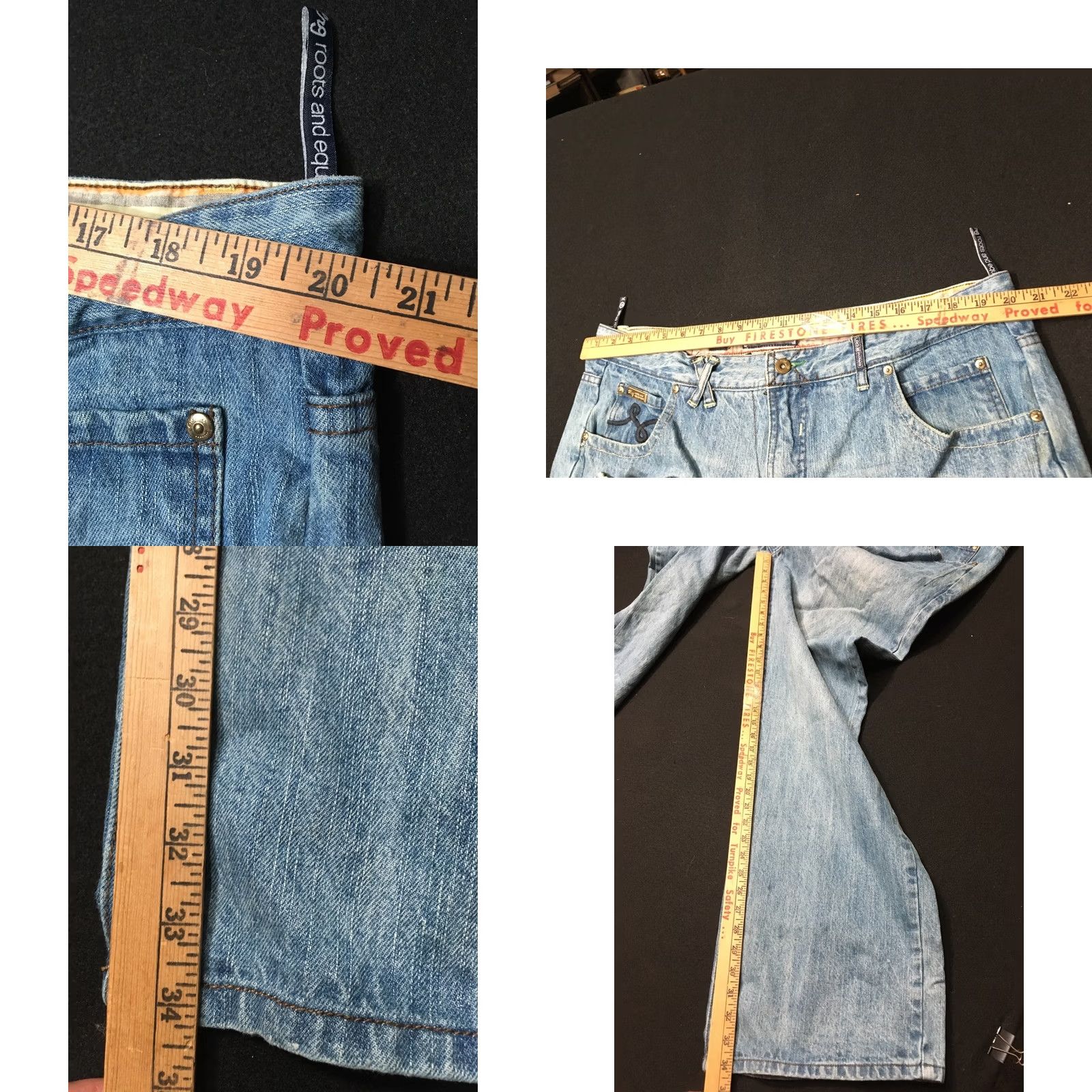 Rainbow LRG Jeans 42x32 Blue Denim 5-Pocket Grunge Fit VTG Wide-Leg Mens Jeans Size US 42 / EU 58 - 8 Thumbnail