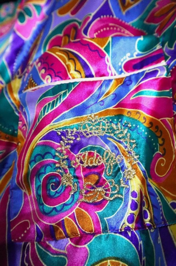 Adolfo Dominguez VTG Paisley Satiny Nightgown Night shirt Size L / US 10 / IT 46 - 2 Thumbnail