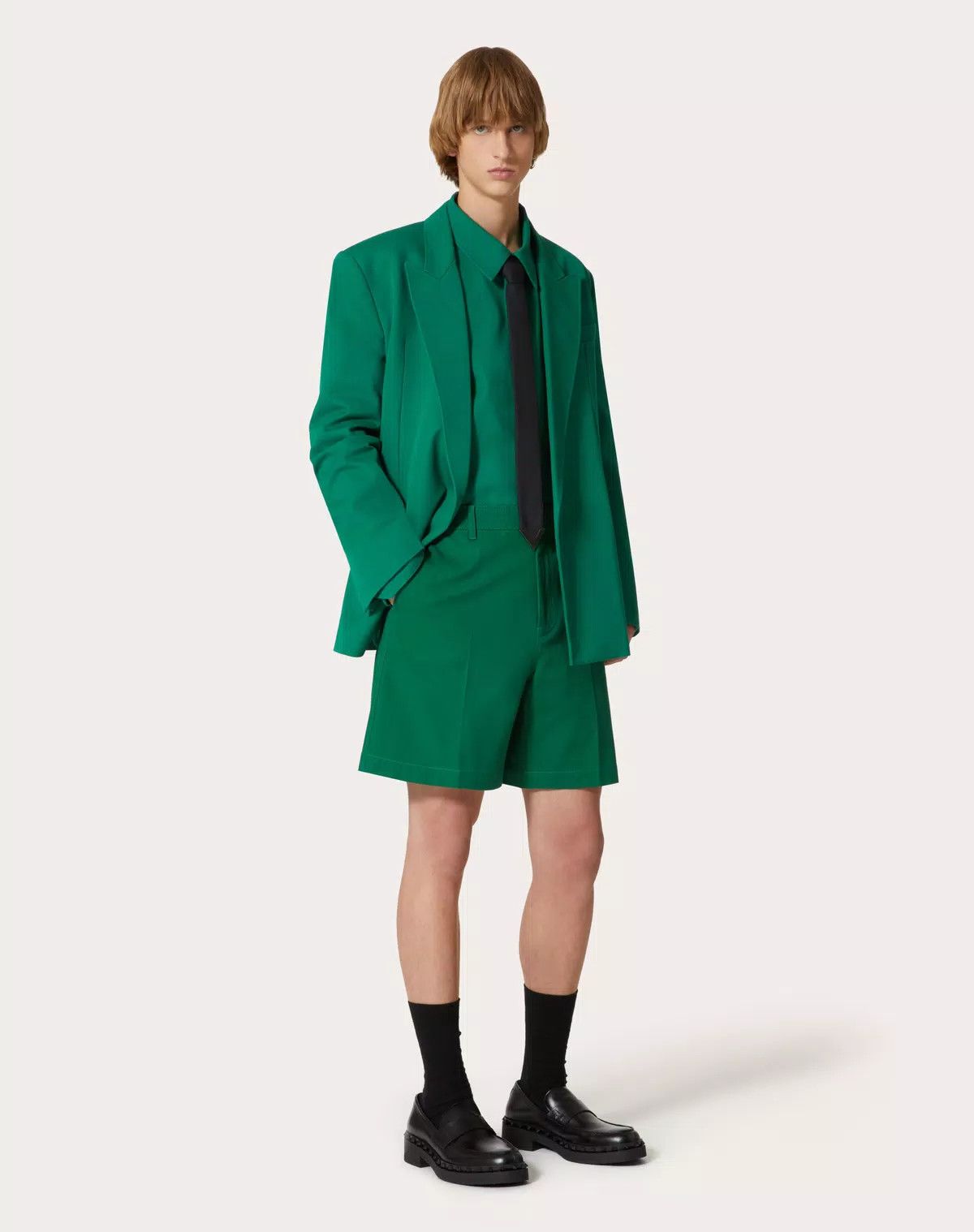 Valentino oc11z0725 Stretch Cotton Canvas Shirt in Green Size US L / EU 52-54 / 3 - 3 Thumbnail