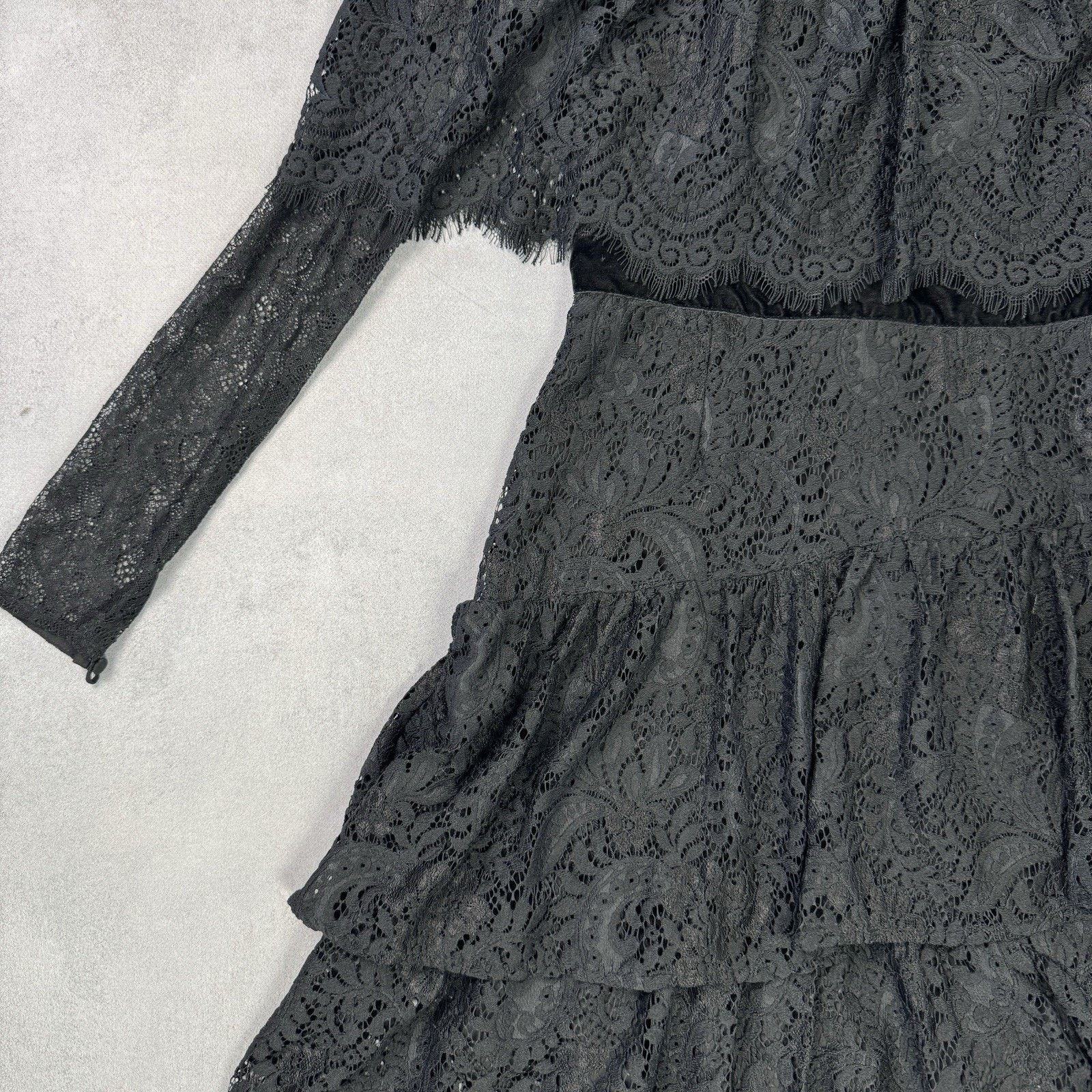 Vintage Perseverance London Paisley Ruffled Dress Black Size 12 midi Size M / US 6-8 / IT 42-44 - 14 Thumbnail
